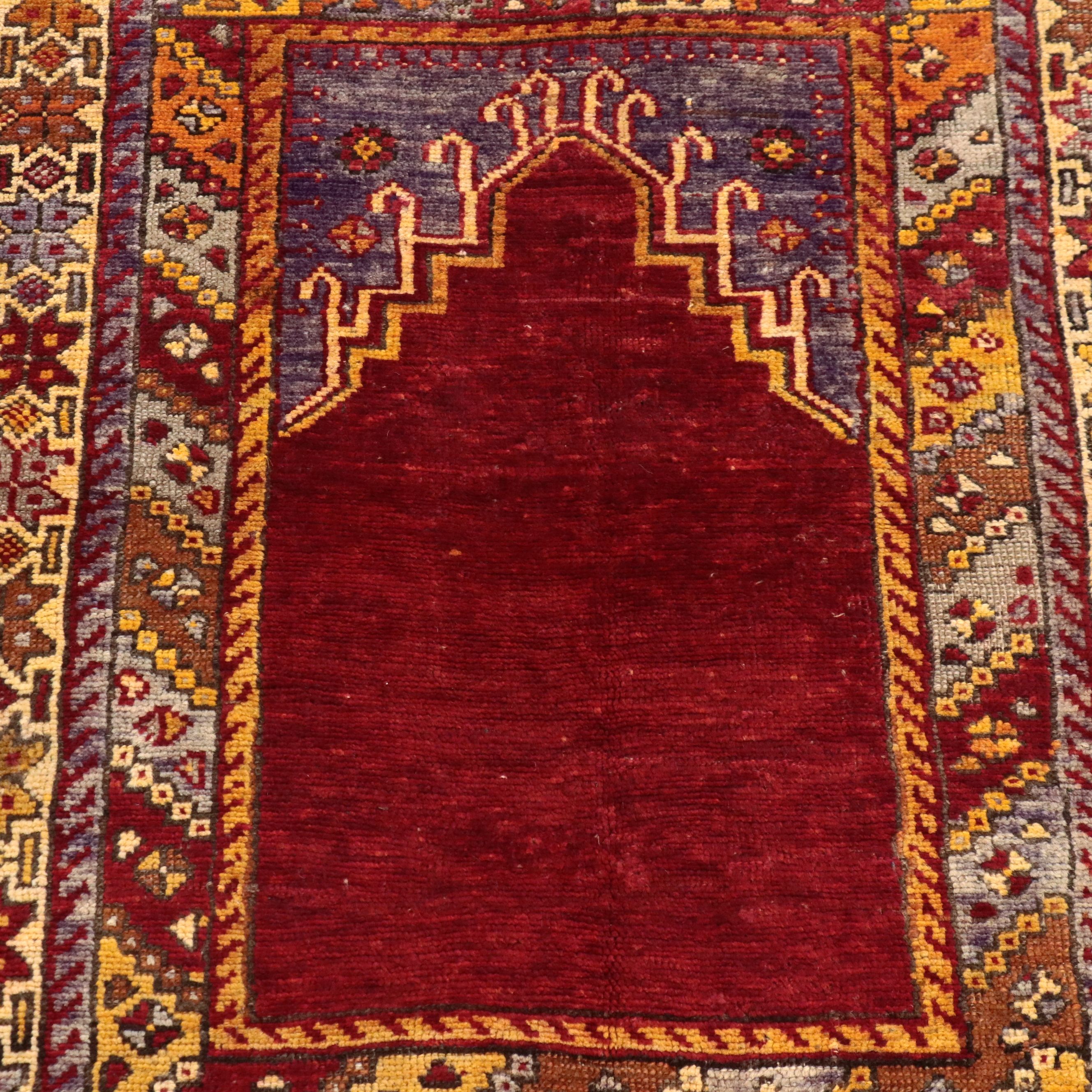 3'7 x 5'2 Hand-Knotted Turkish Ghiordes Prayer Rug