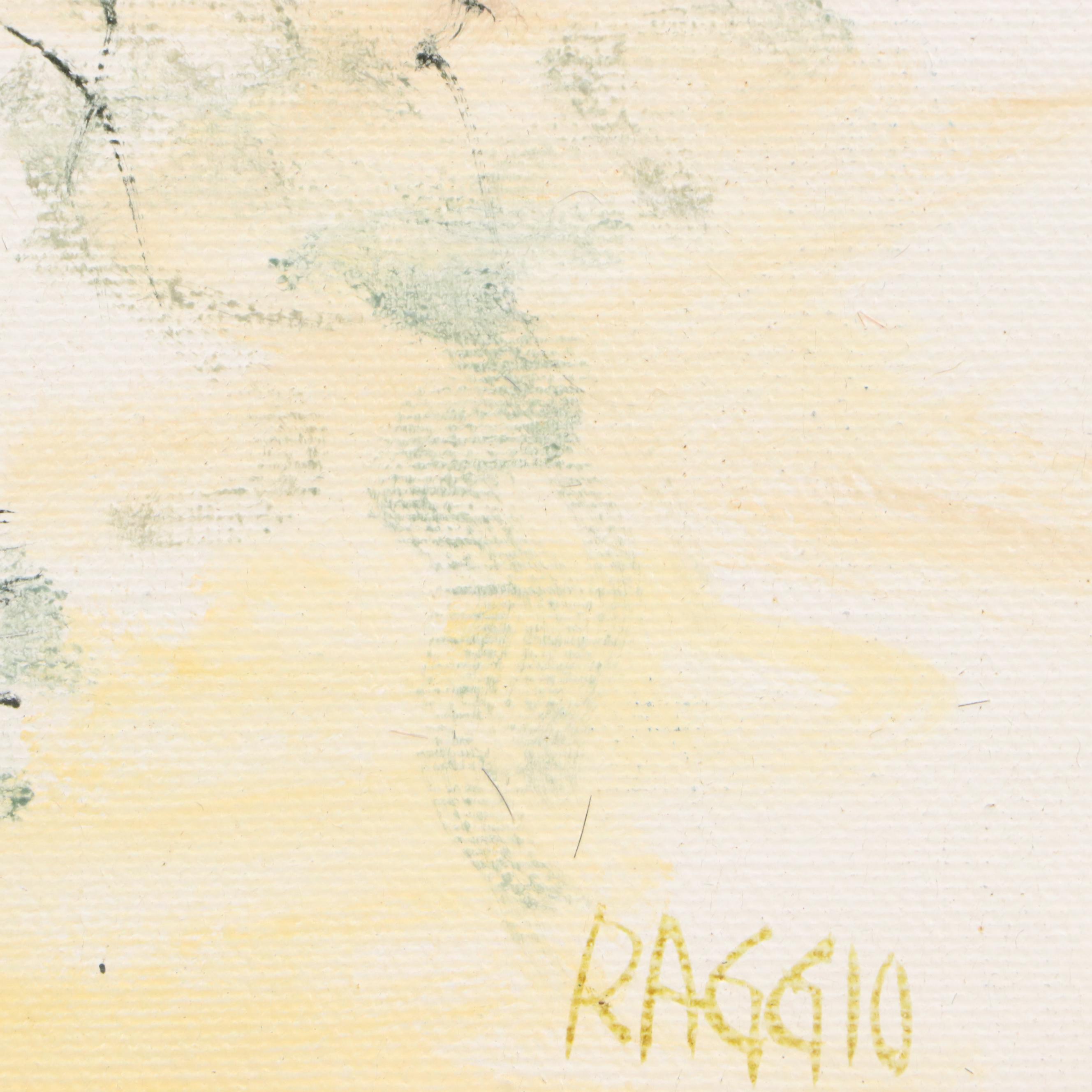 Raggio Oil Painting of Venetian Canal Scene, 20th Century