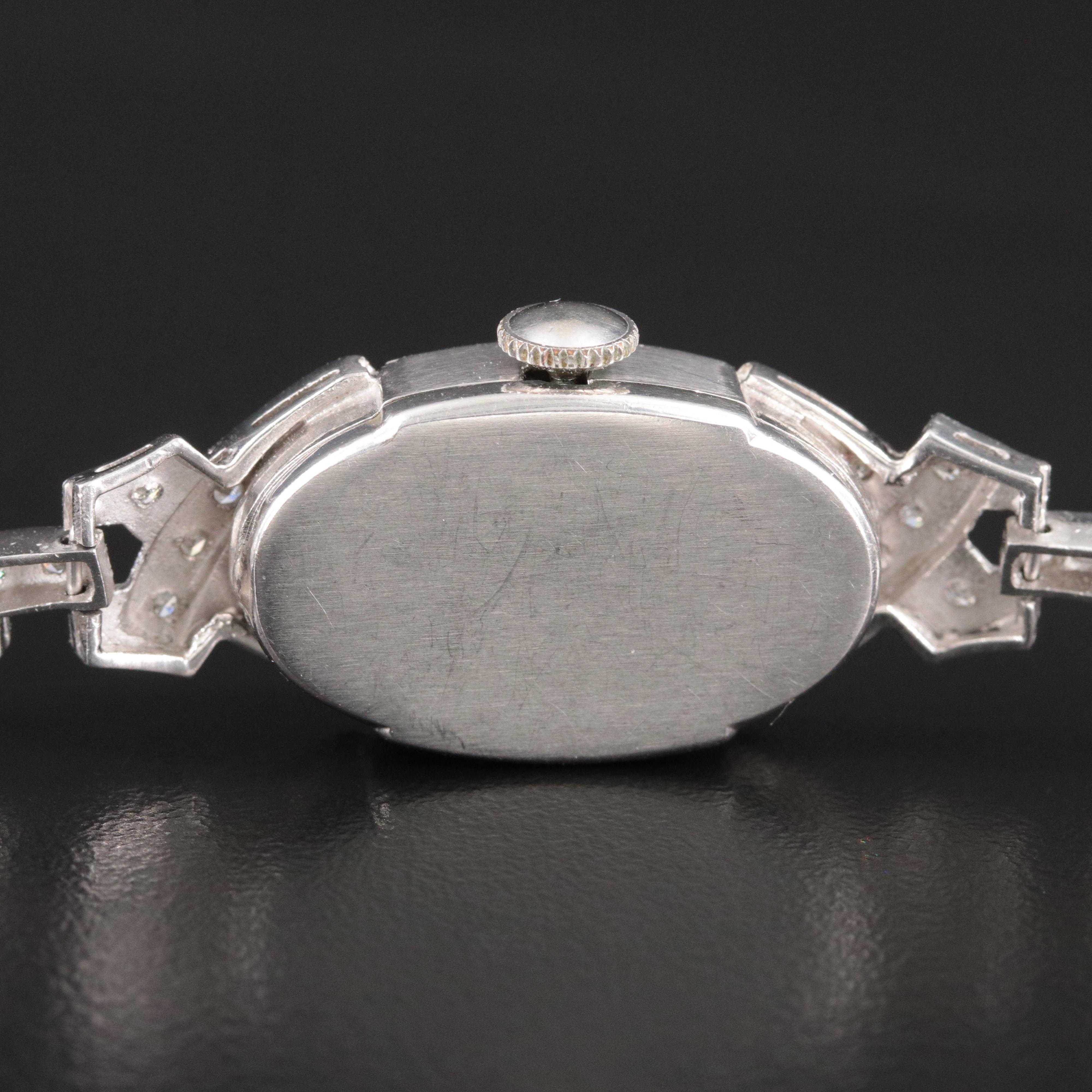 Art Deco Hamilton Platinum Diamond Cocktail Watch