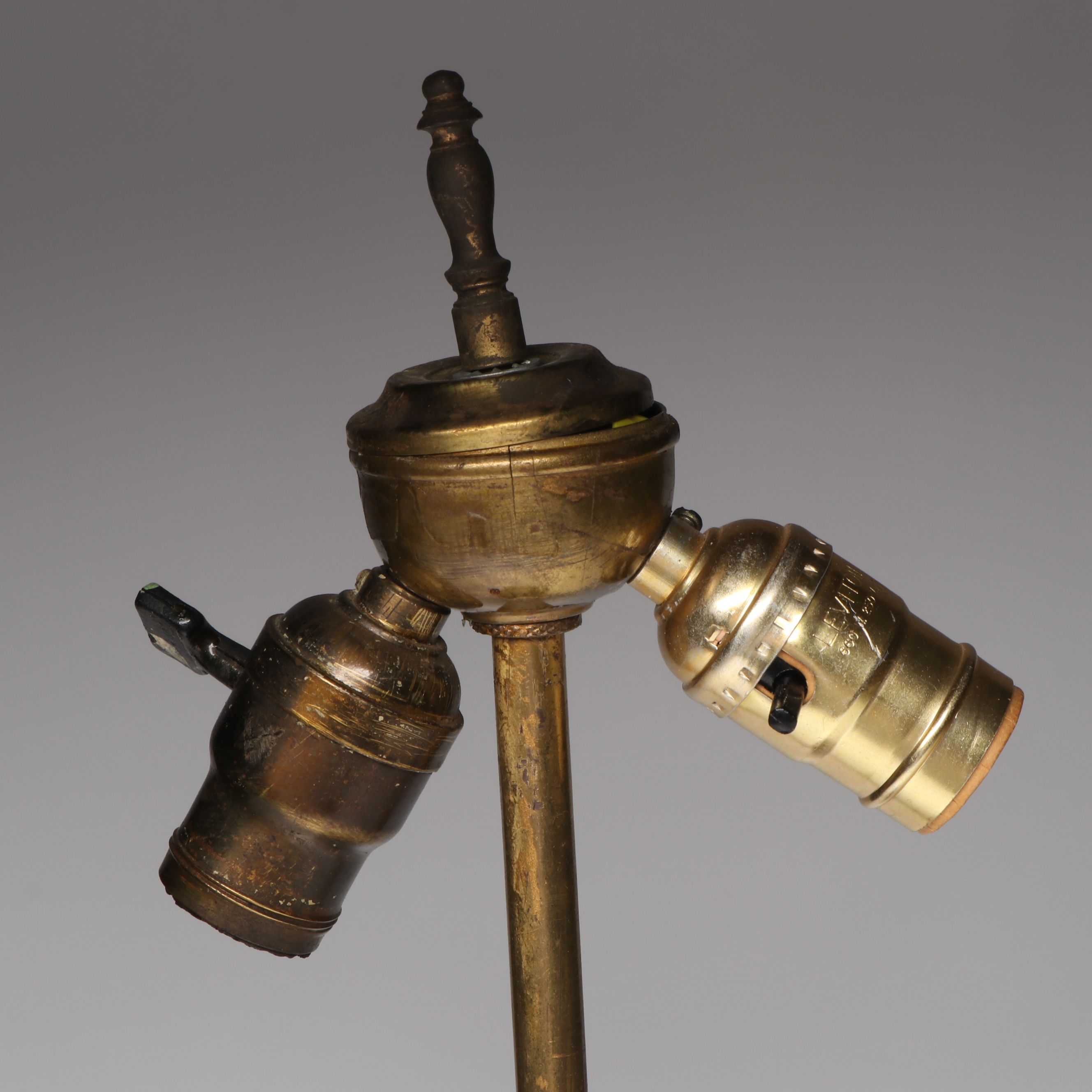 Floral Glass Table Lamp, Early to Mid-20th Century