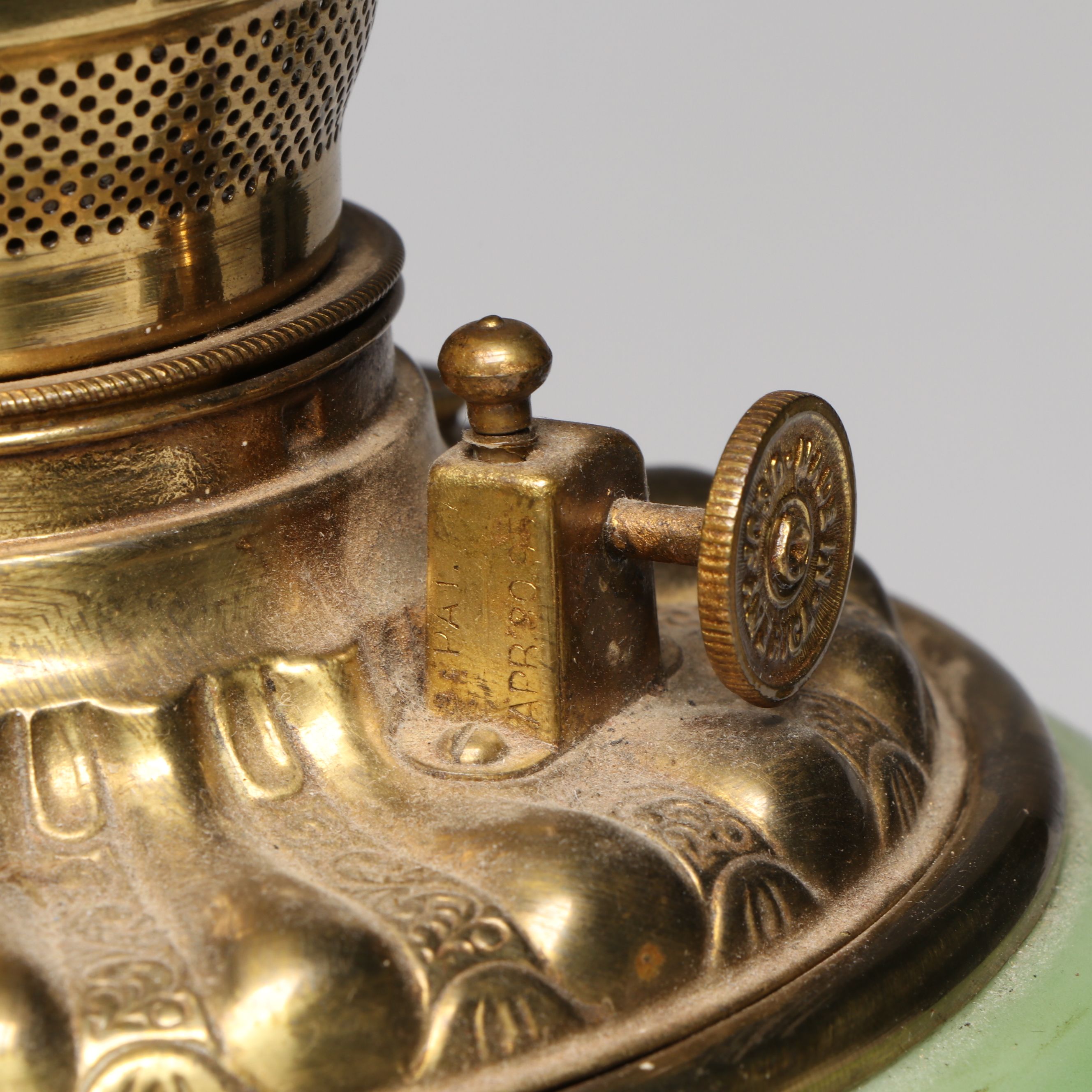 Floral Glass Table Lamp, Early to Mid-20th Century