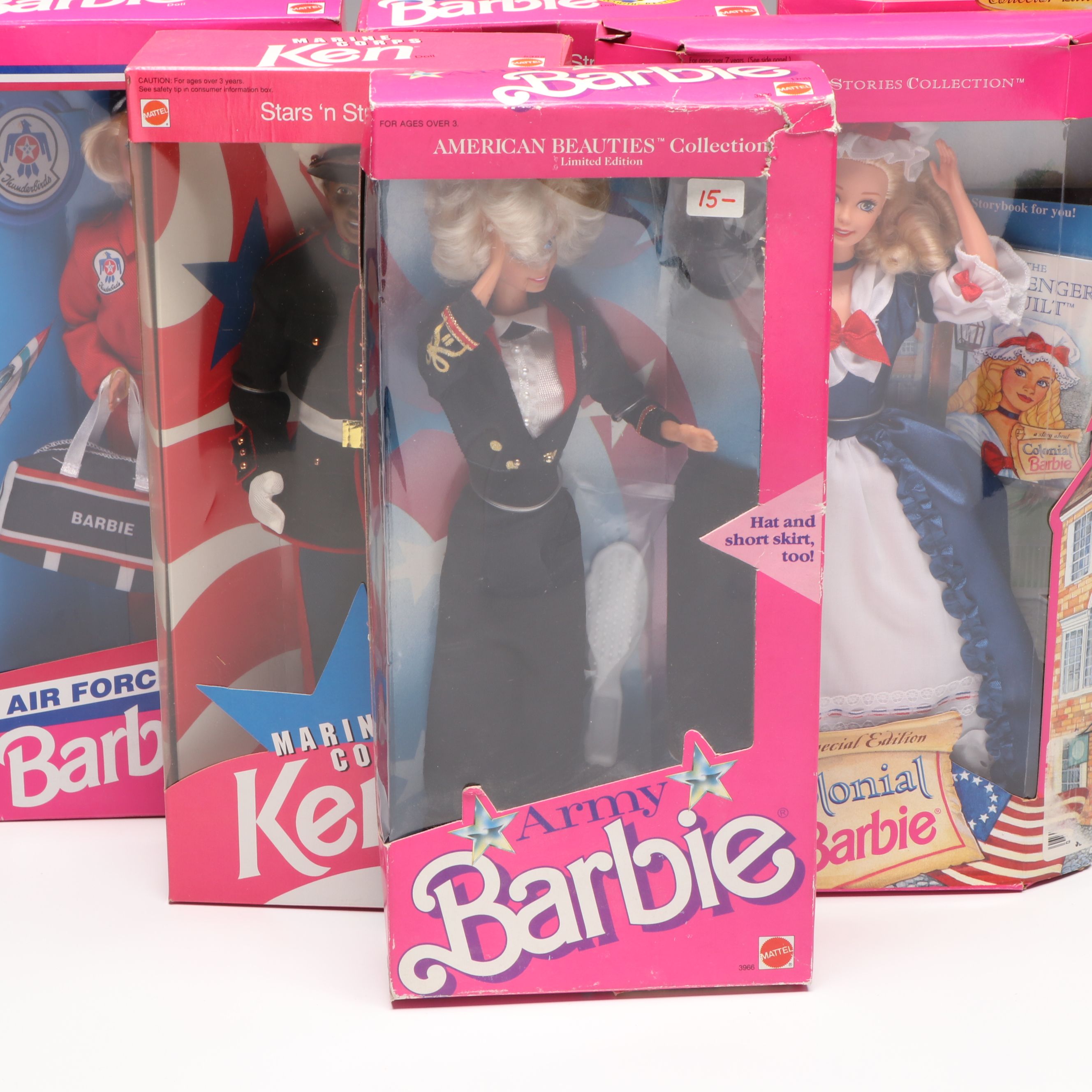 Barbie "Patriot", "Colonial", "Air Force", and More Barbie and Ken Dolls