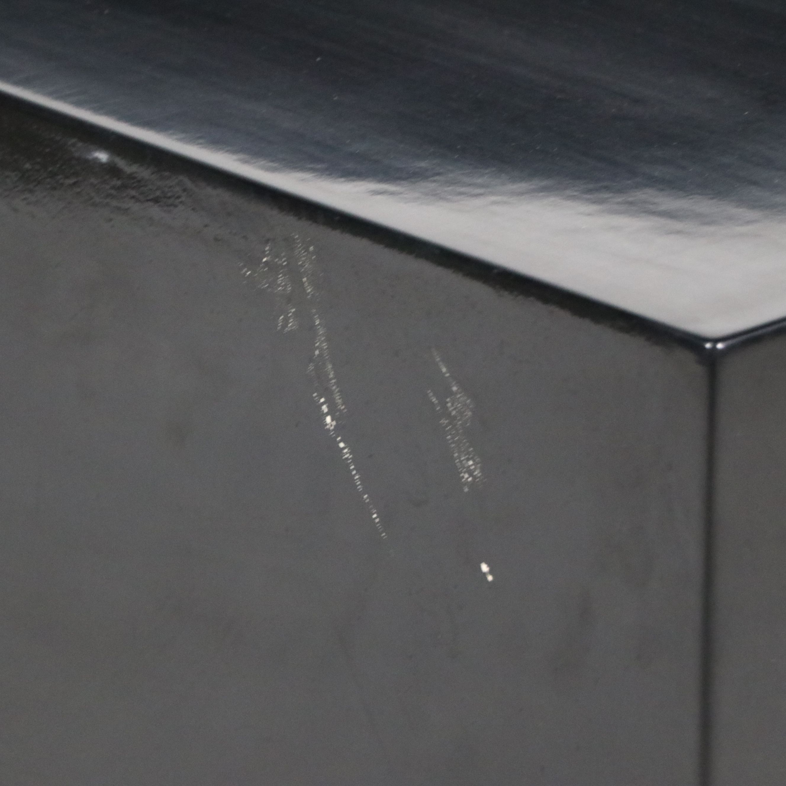 Modern Chinese Style Lacquered Wood Cabinet with Brass Accents