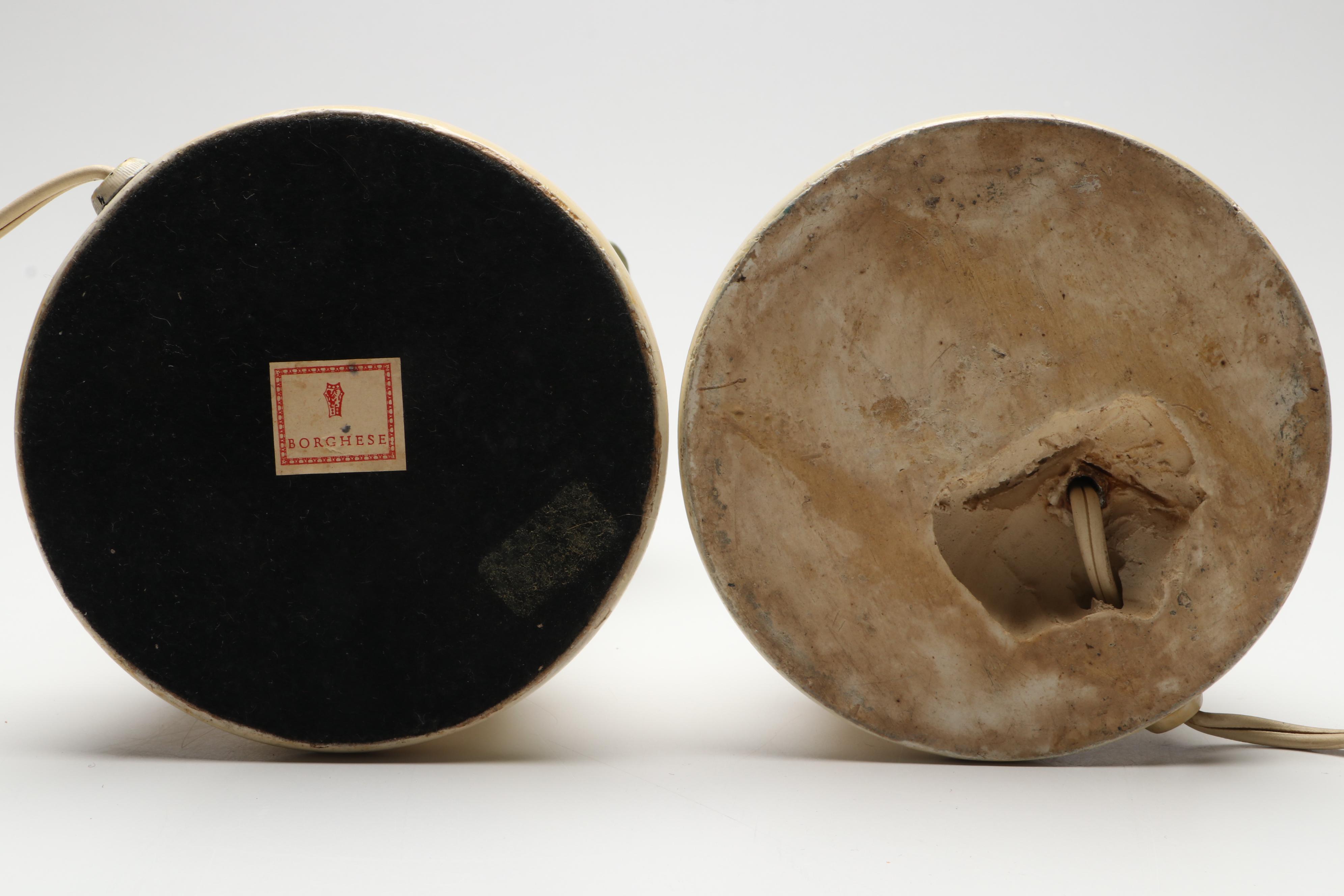 Pair of Borghese Chalkware Figural Table Lamps, Mid-20th Century