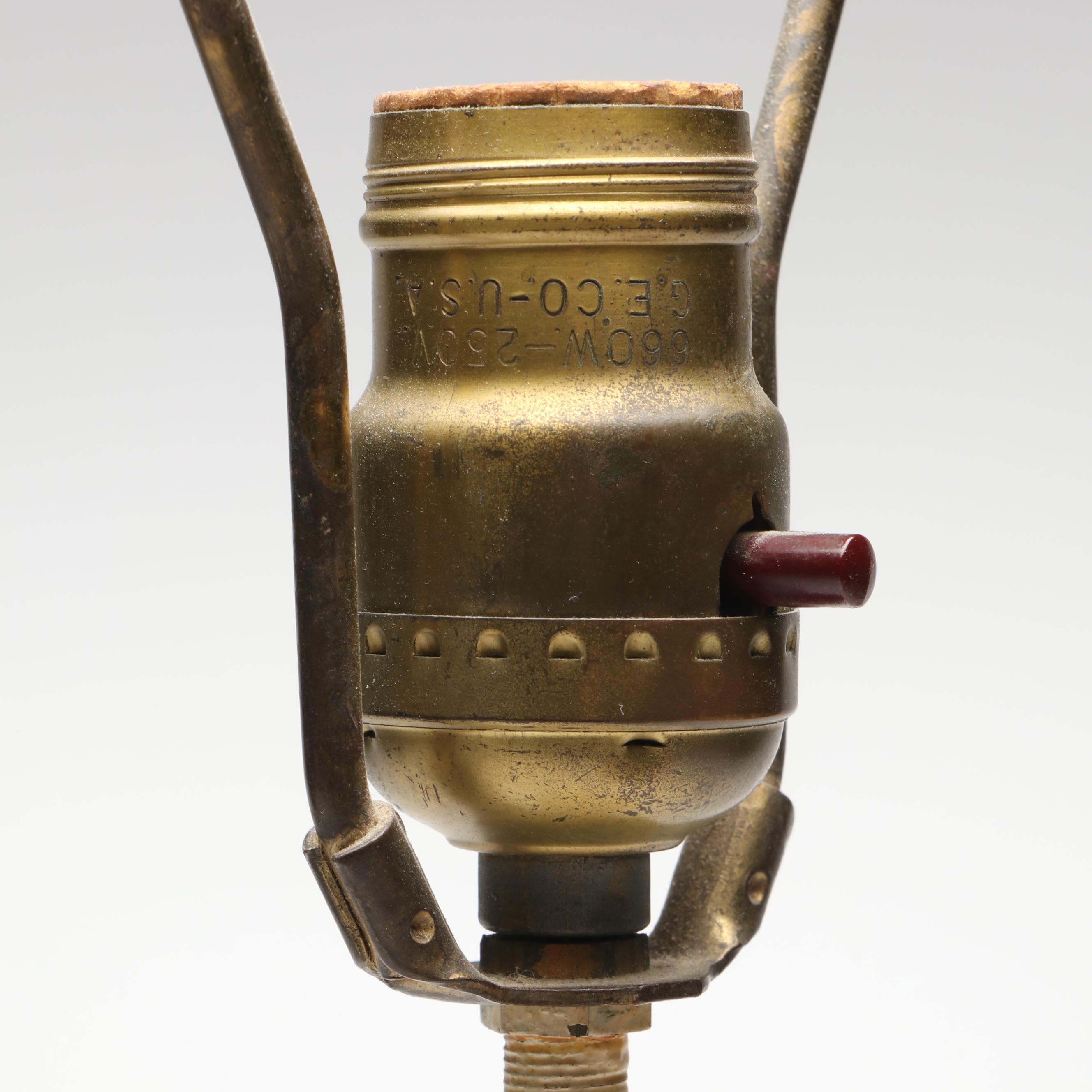 Pair of Borghese Chalkware Figural Table Lamps, Mid-20th Century