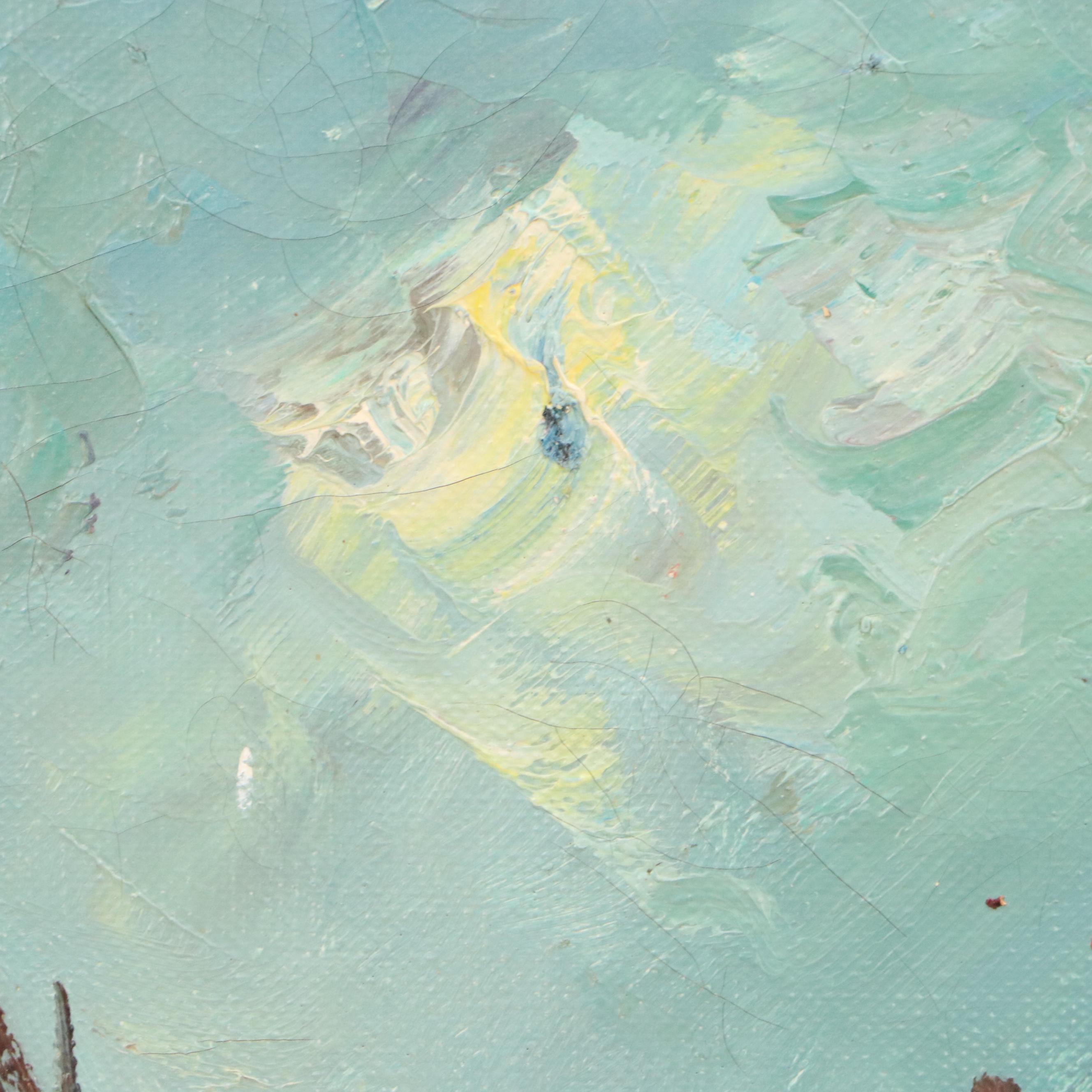 Jean Ives Pierre Oil Painting "Paris Street Scene," 20th Century