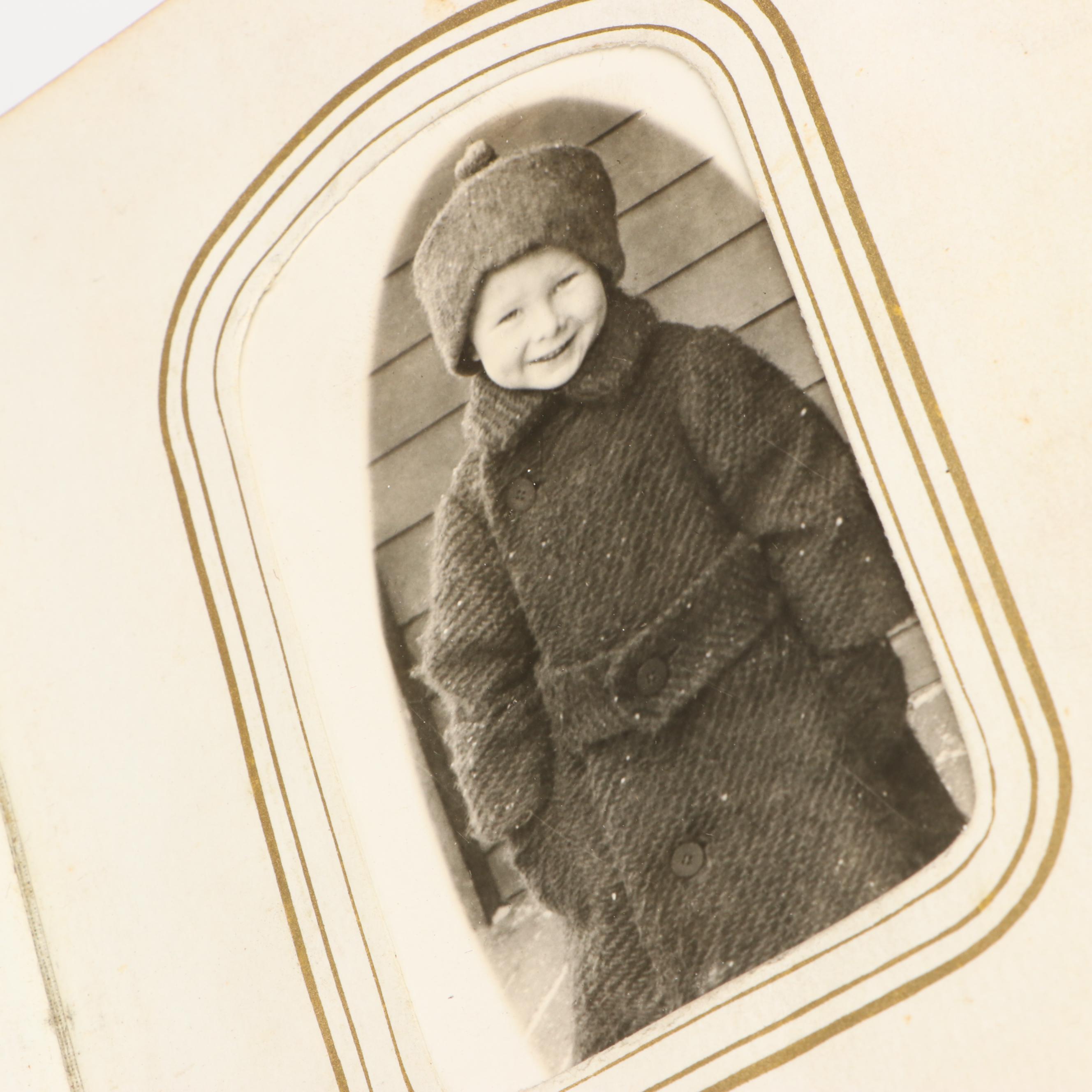Portraits of Men, Women and Children in Embossed Leather Album