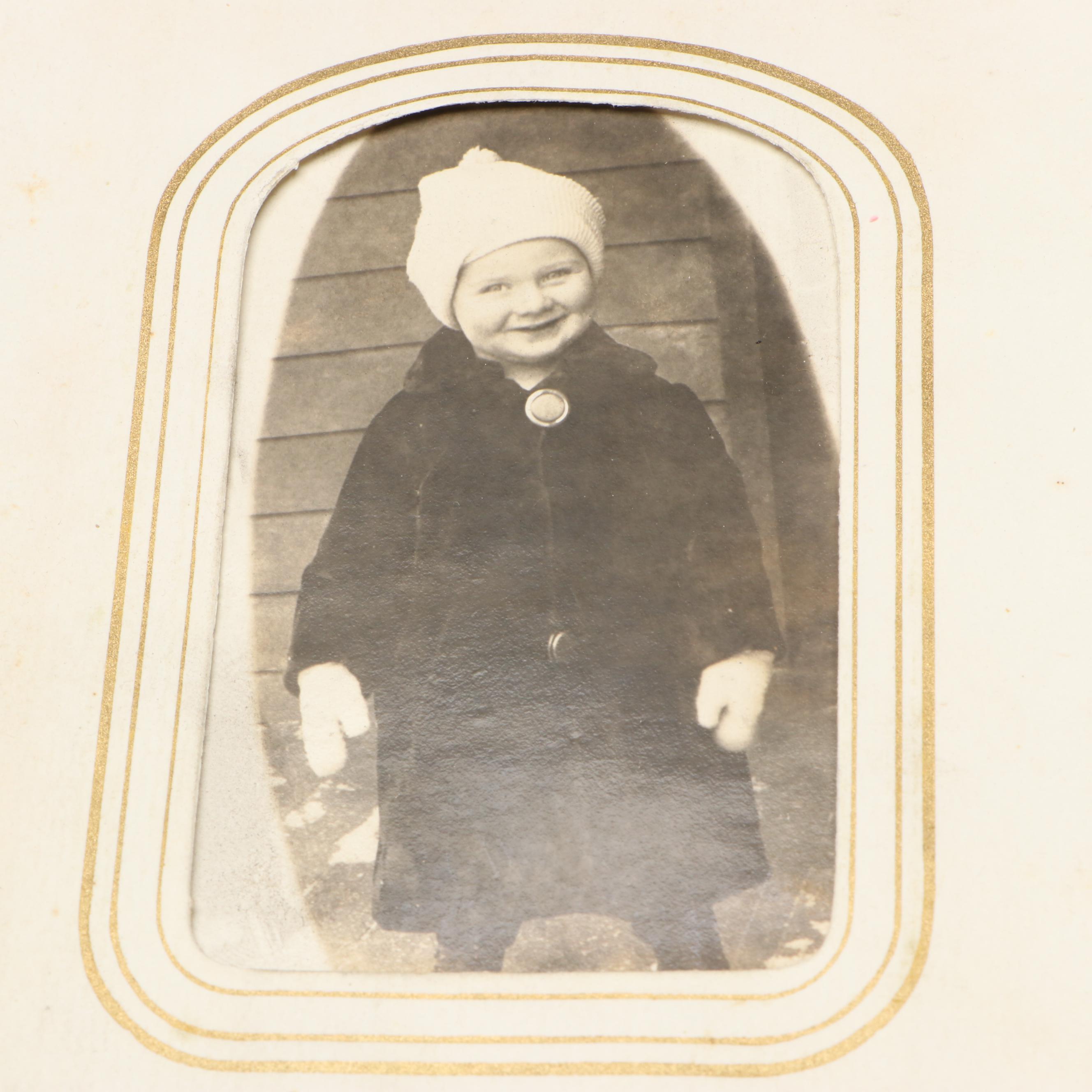 Portraits of Men, Women and Children in Embossed Leather Album