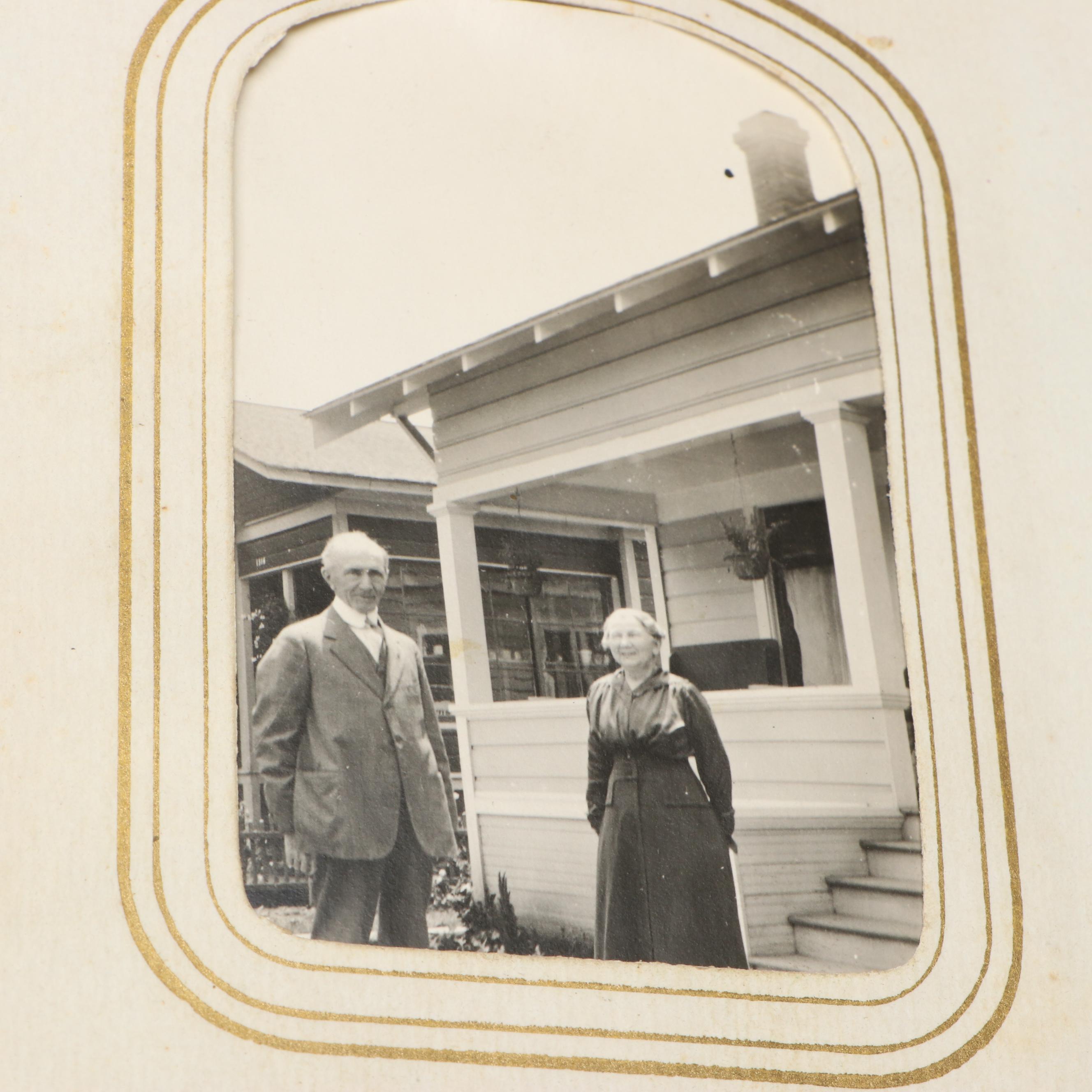 Portraits of Men, Women and Children in Embossed Leather Album