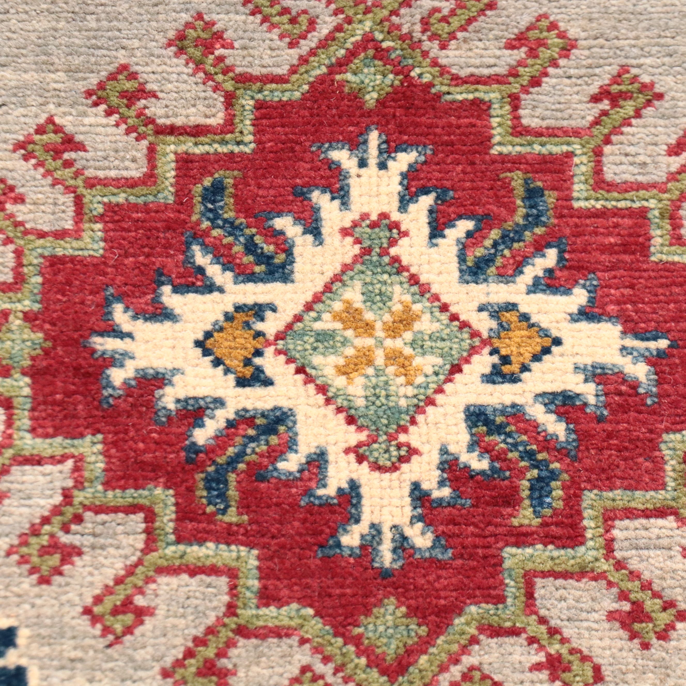 4' x 6'6 Hand-Knotted Caucasian Kazak Area Rug