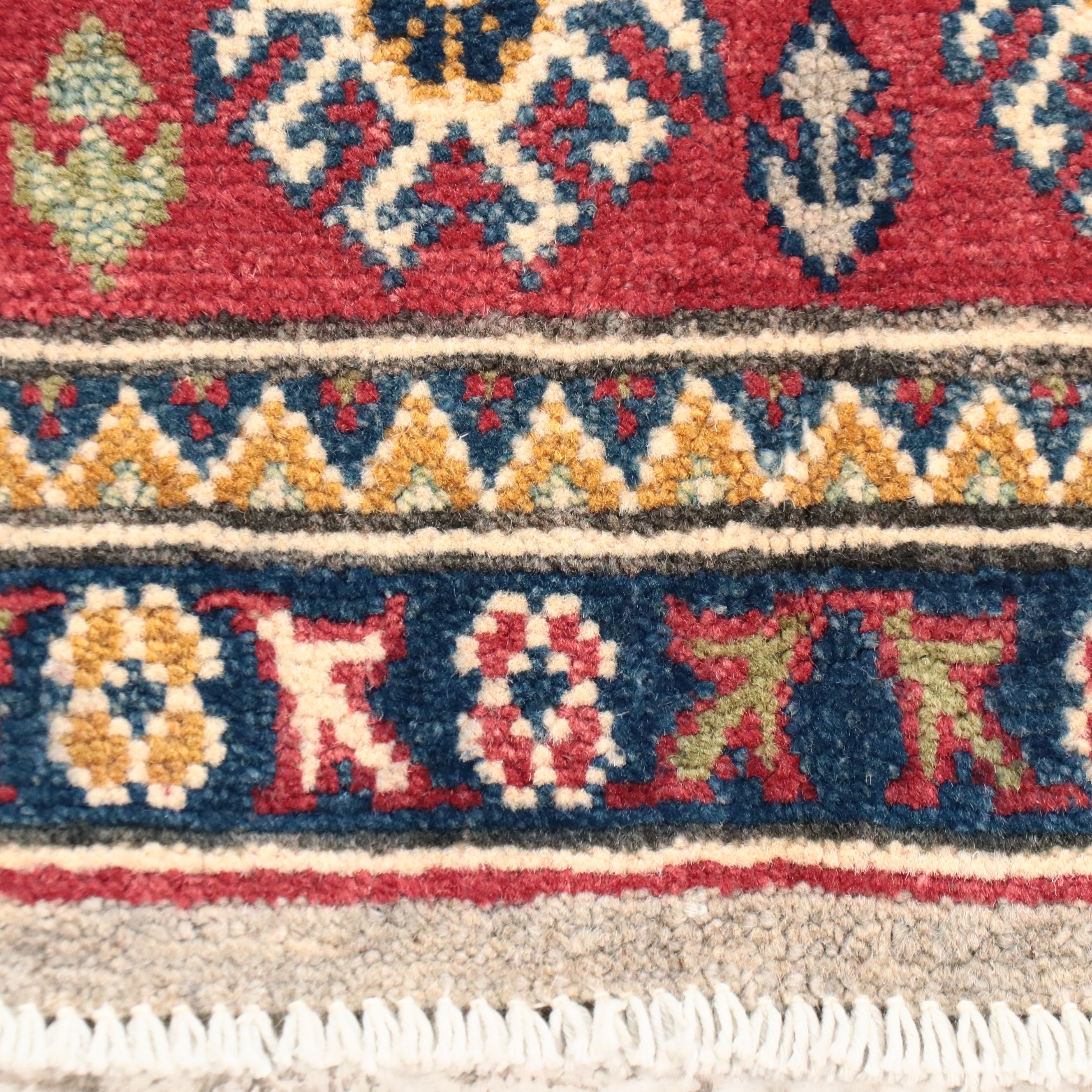 4' x 6'6 Hand-Knotted Caucasian Kazak Area Rug