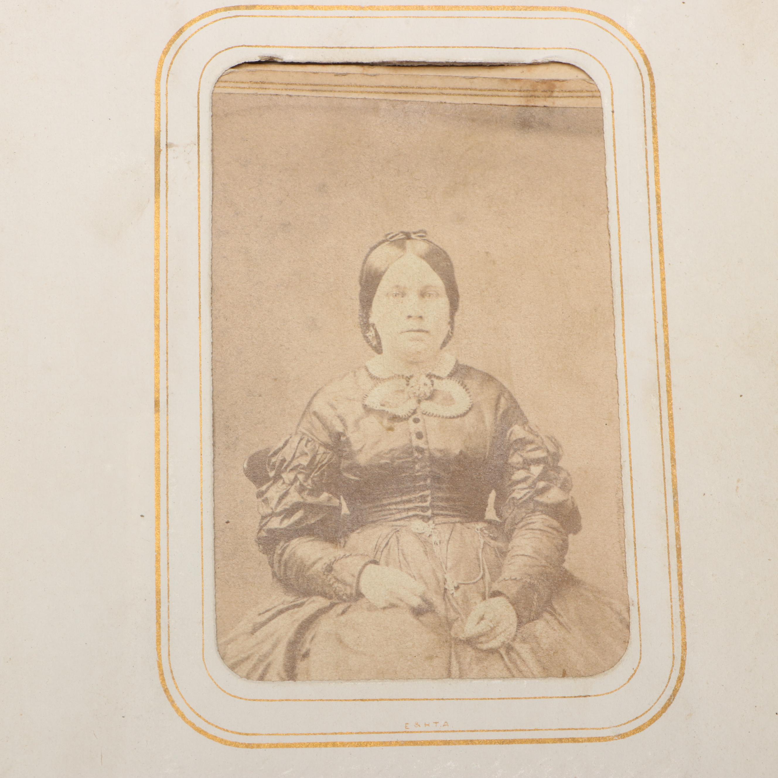 Carte de Visite with Other Portraits of Men, Women and Children, 19th Century