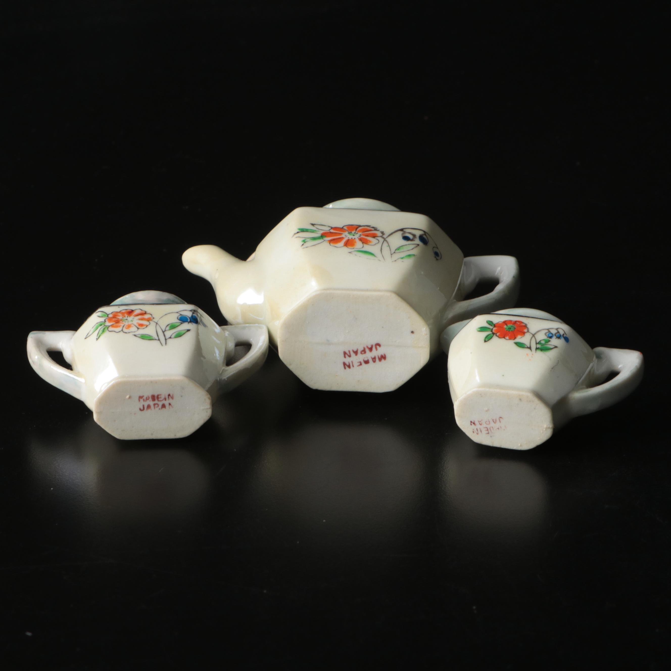 Japanese Miniature Lusterware Porcelain Tea Sets