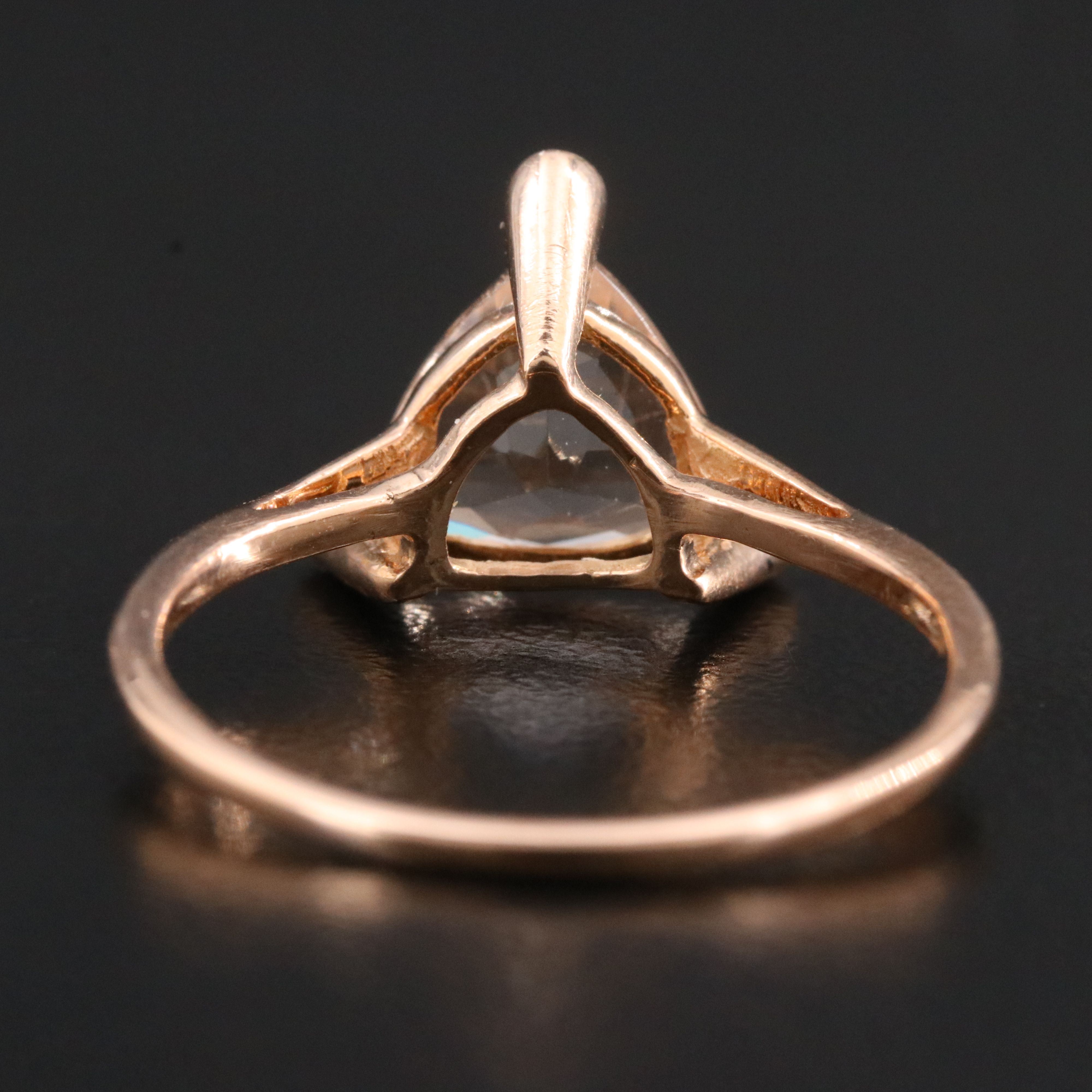 9K Rose Gold Morganite and Diamond Ring