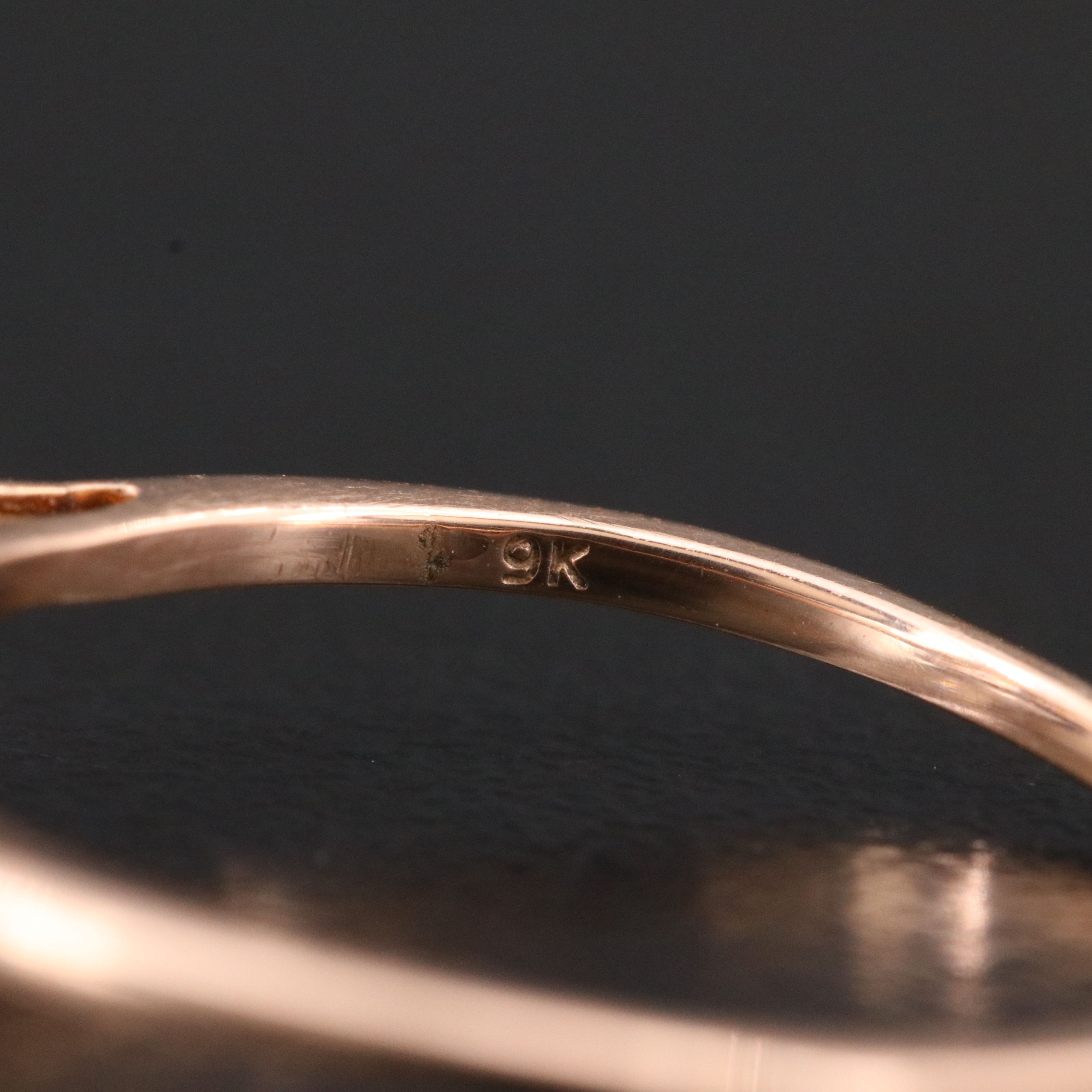 9K Rose Gold Morganite and Diamond Ring