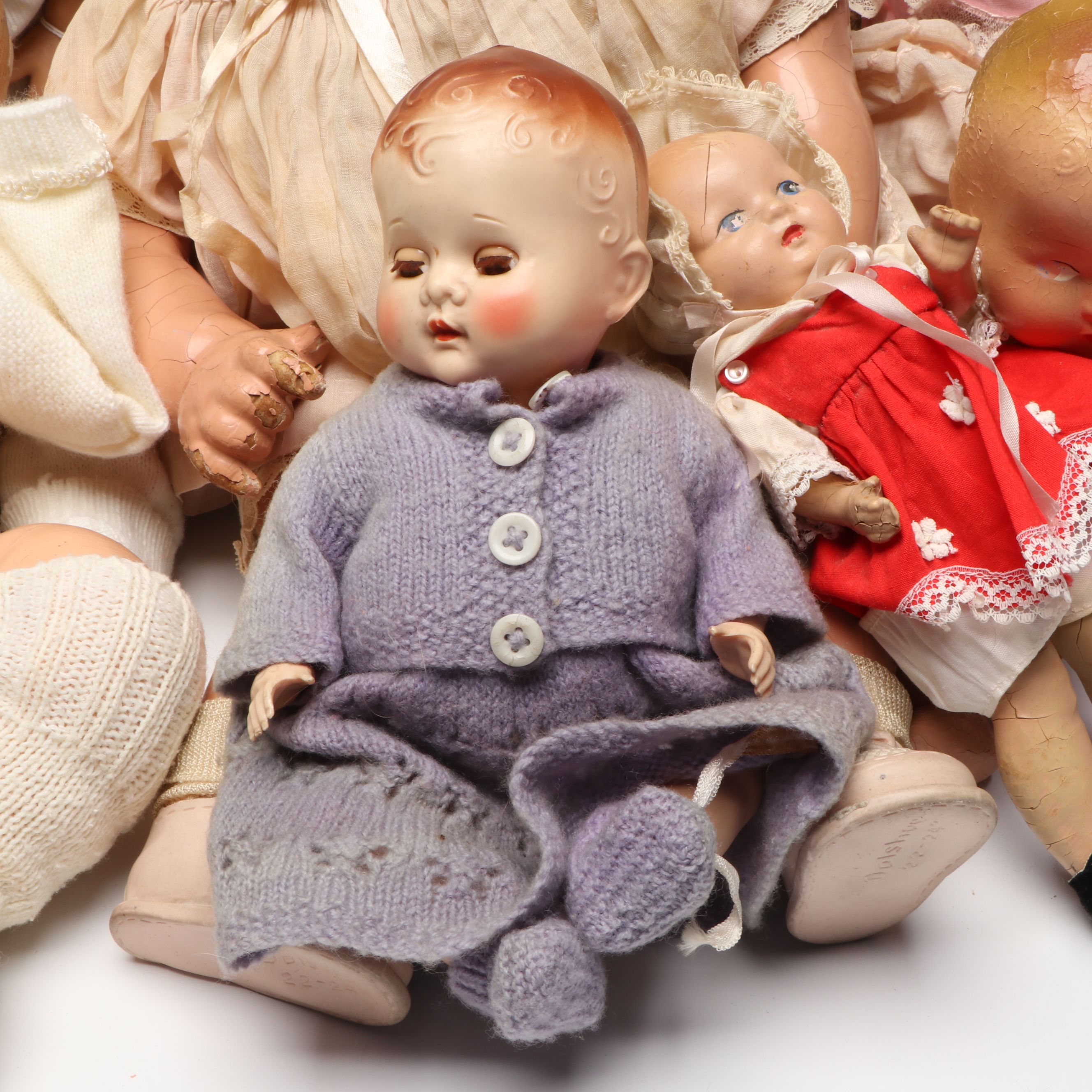Pedigree Baby Doll with Composition and Other Vintage Dolls