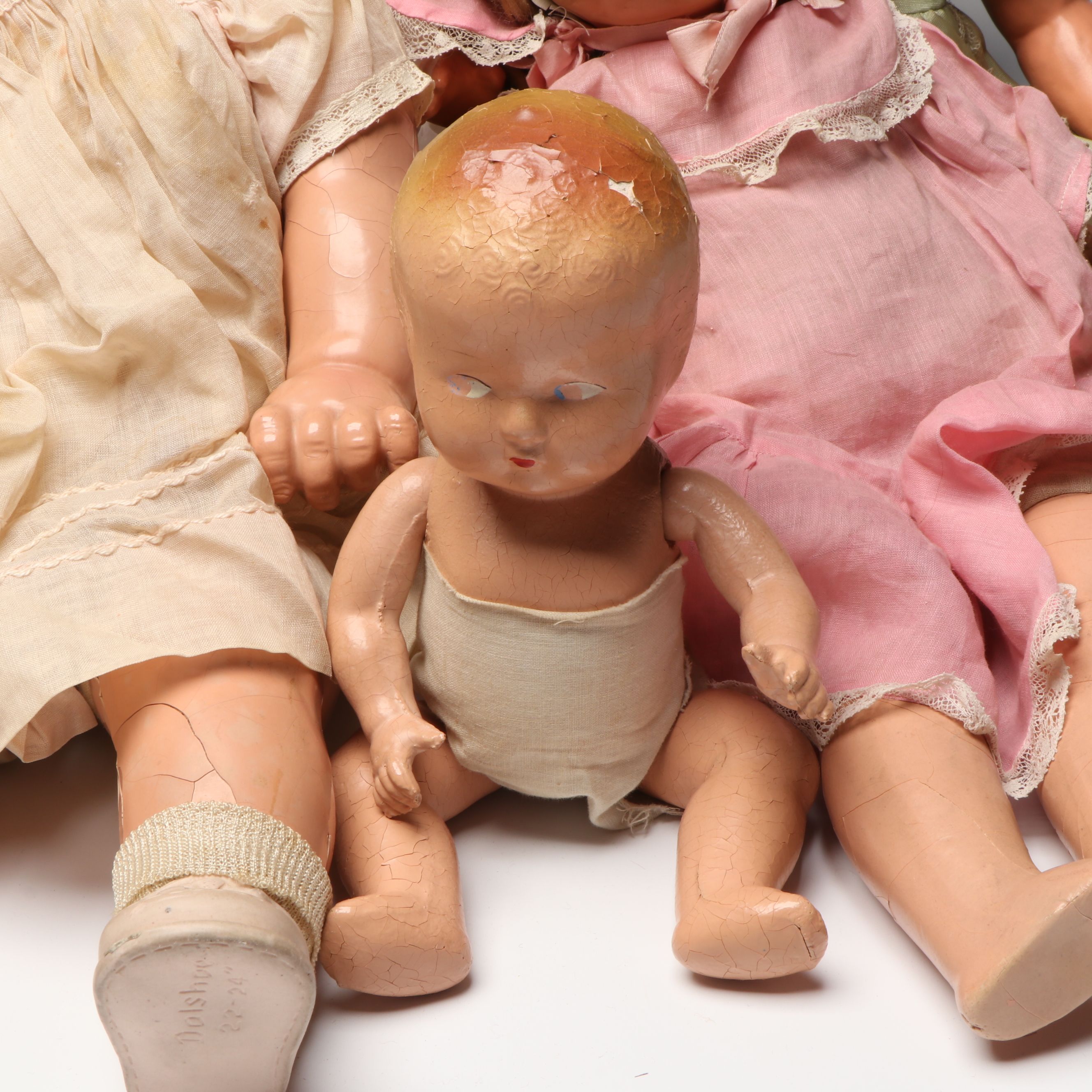 Pedigree Baby Doll with Composition and Other Vintage Dolls