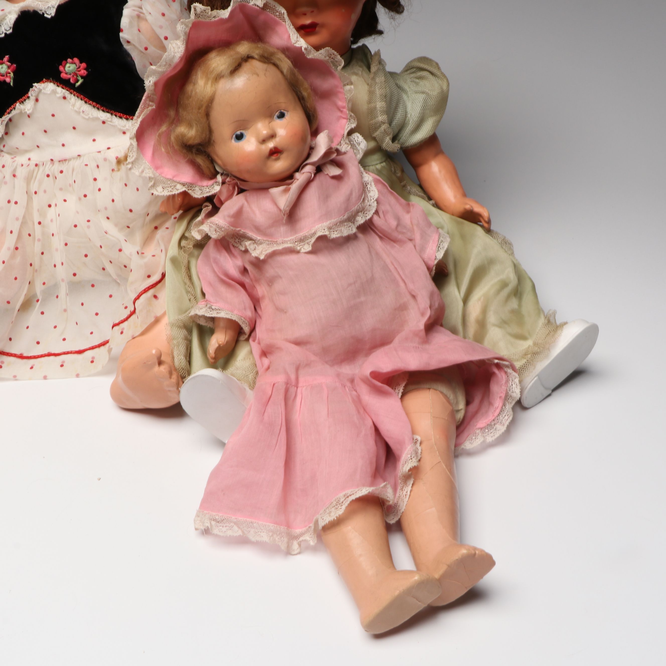 Pedigree Baby Doll with Composition and Other Vintage Dolls