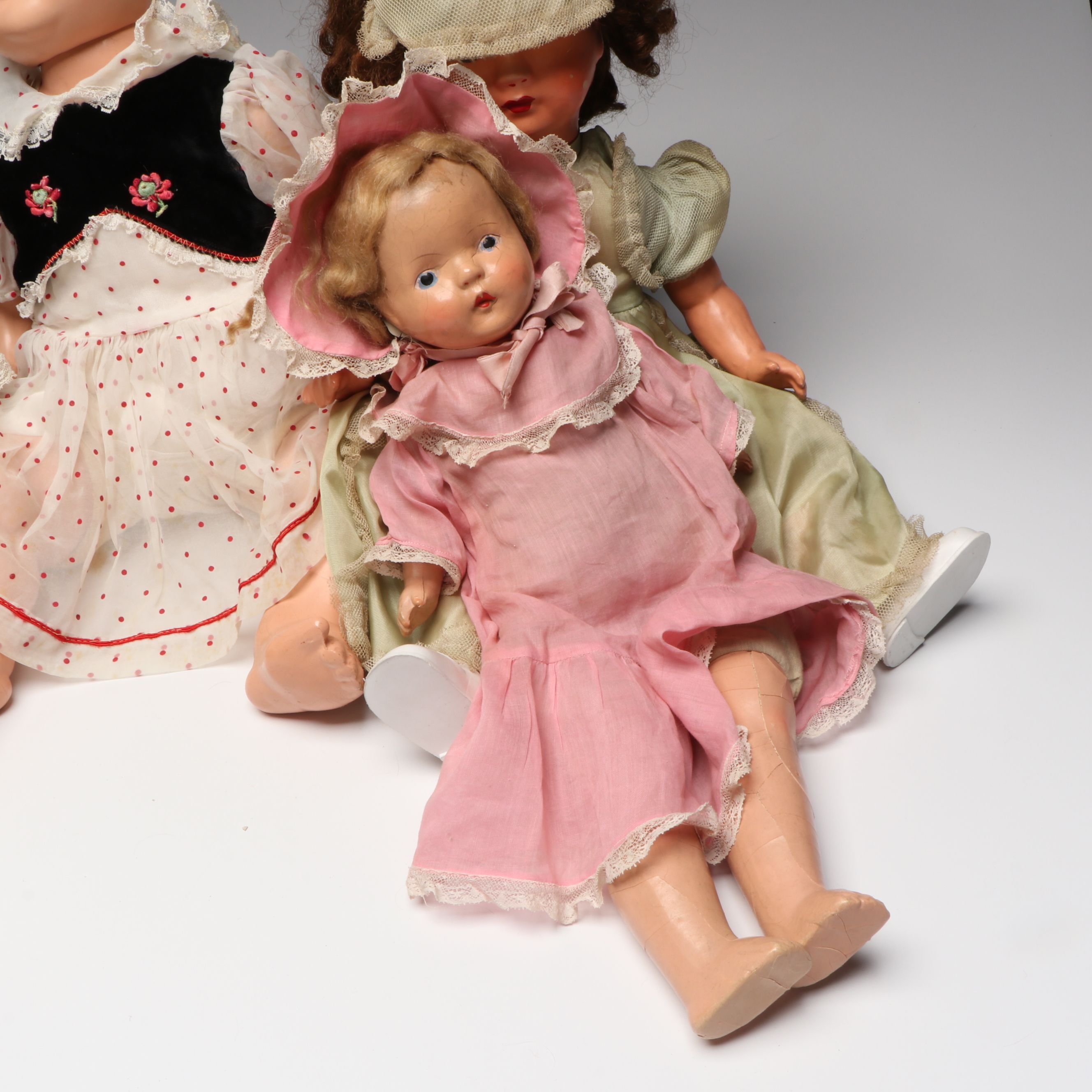 Pedigree Baby Doll with Composition and Other Vintage Dolls