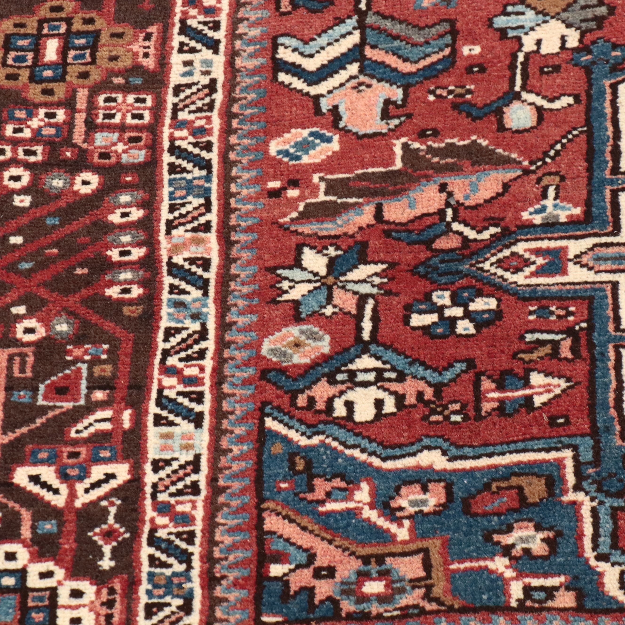 4'9 x 6'7 Hand-Knotted Persian Karaja Area Rug