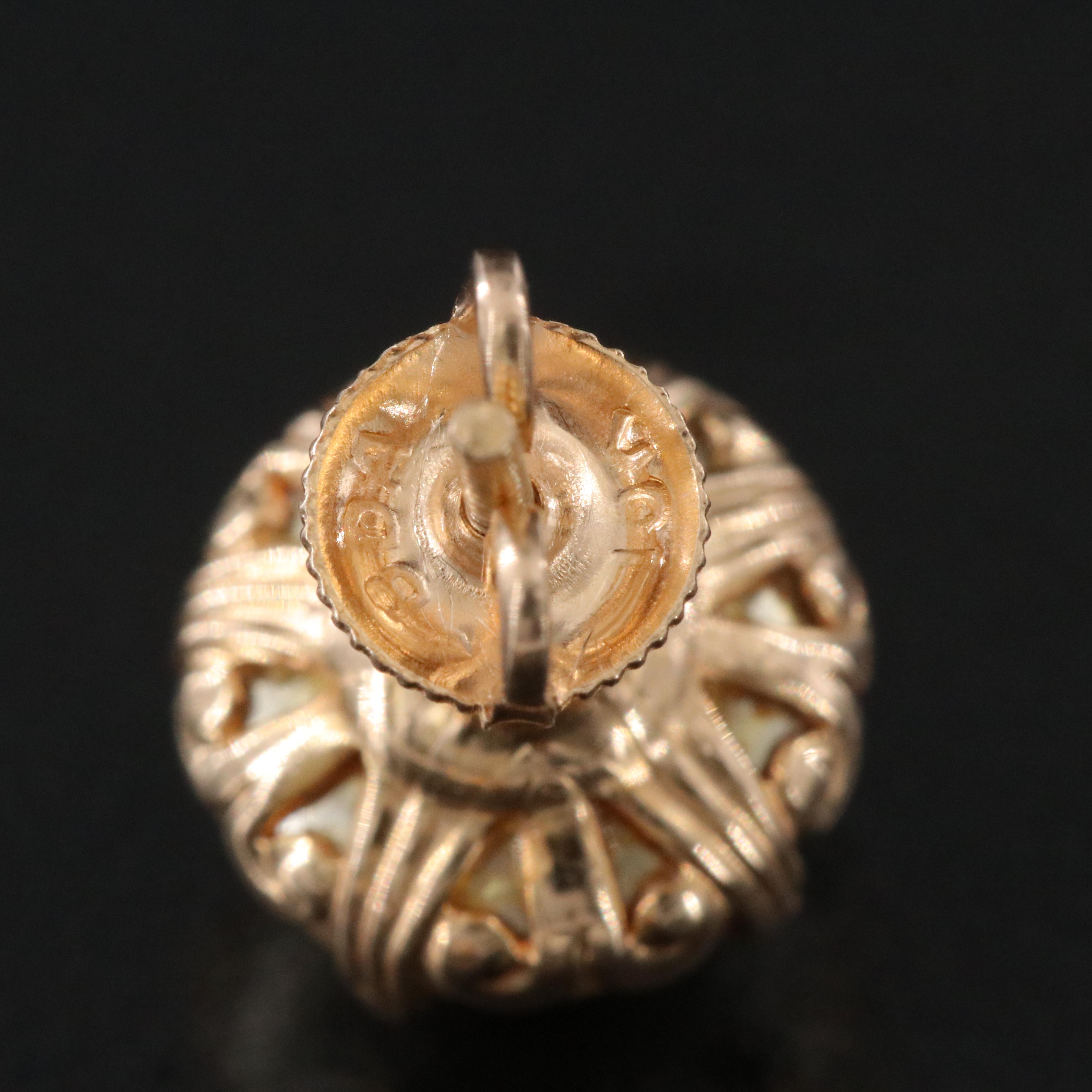 10K Imitation Pearl Stud Earrings