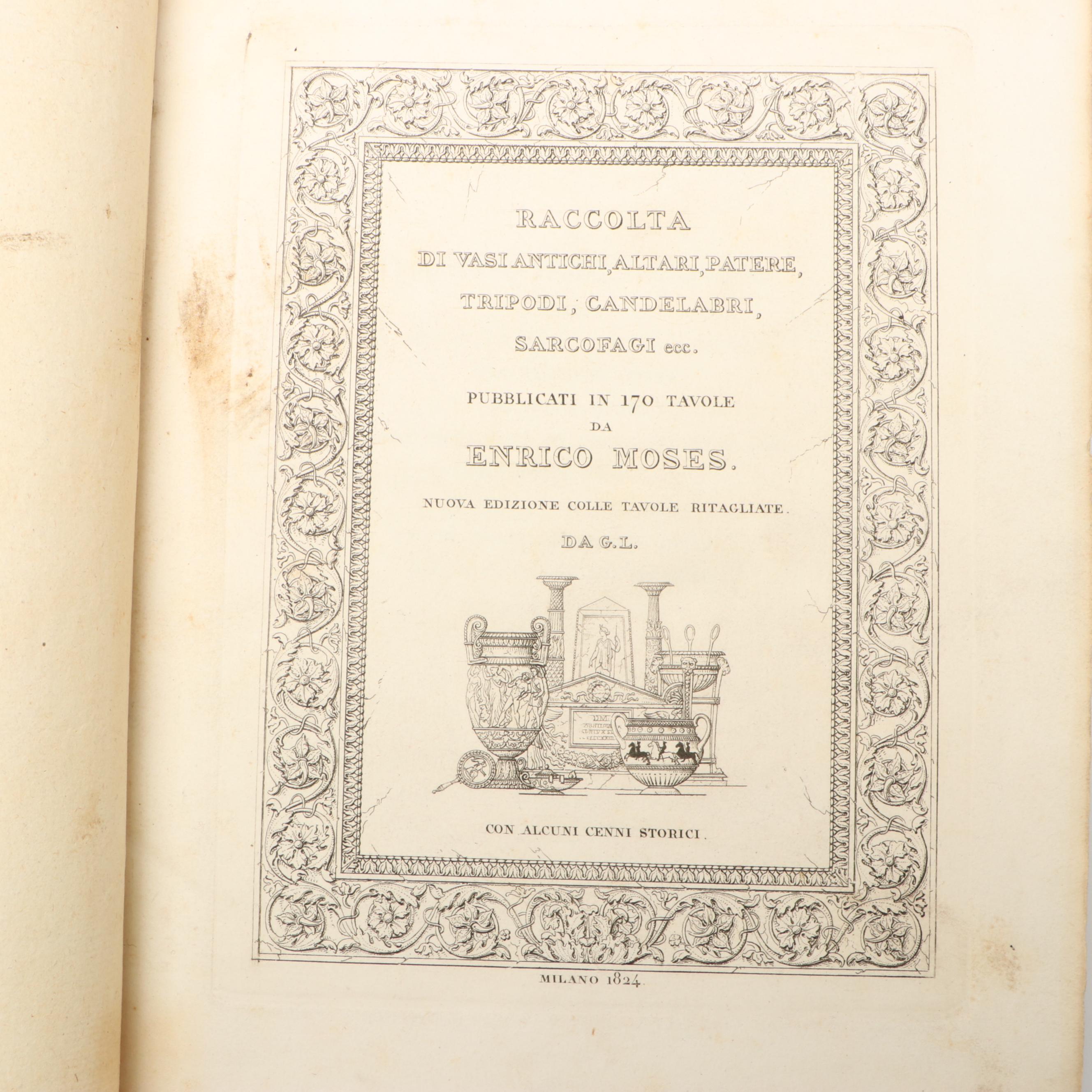 Illustrated "Raccolta di vasi antichi" by Enrico Moses, 1824