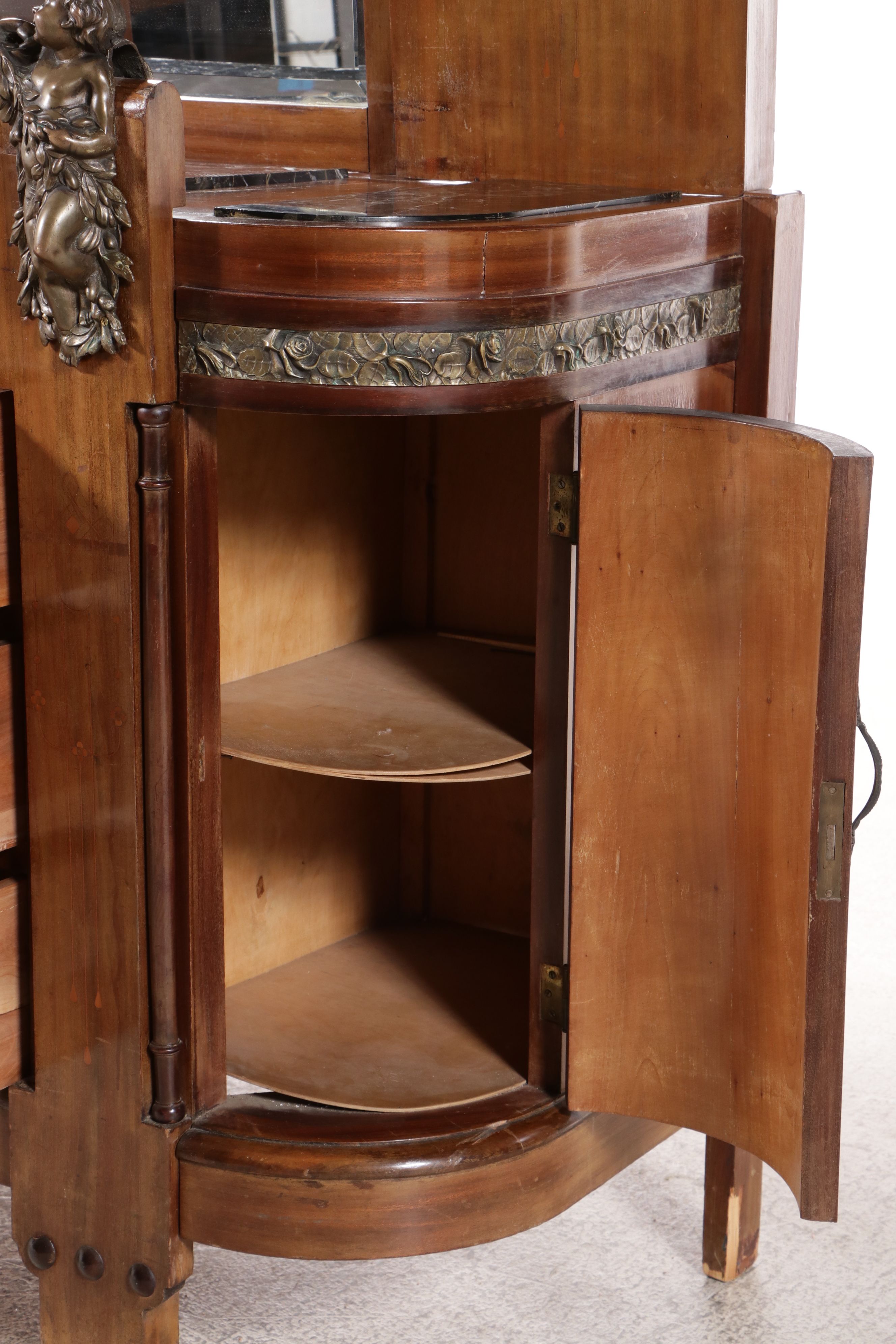 Belle Époque French Empire Style Marquetry and Bronze Mounted Commode