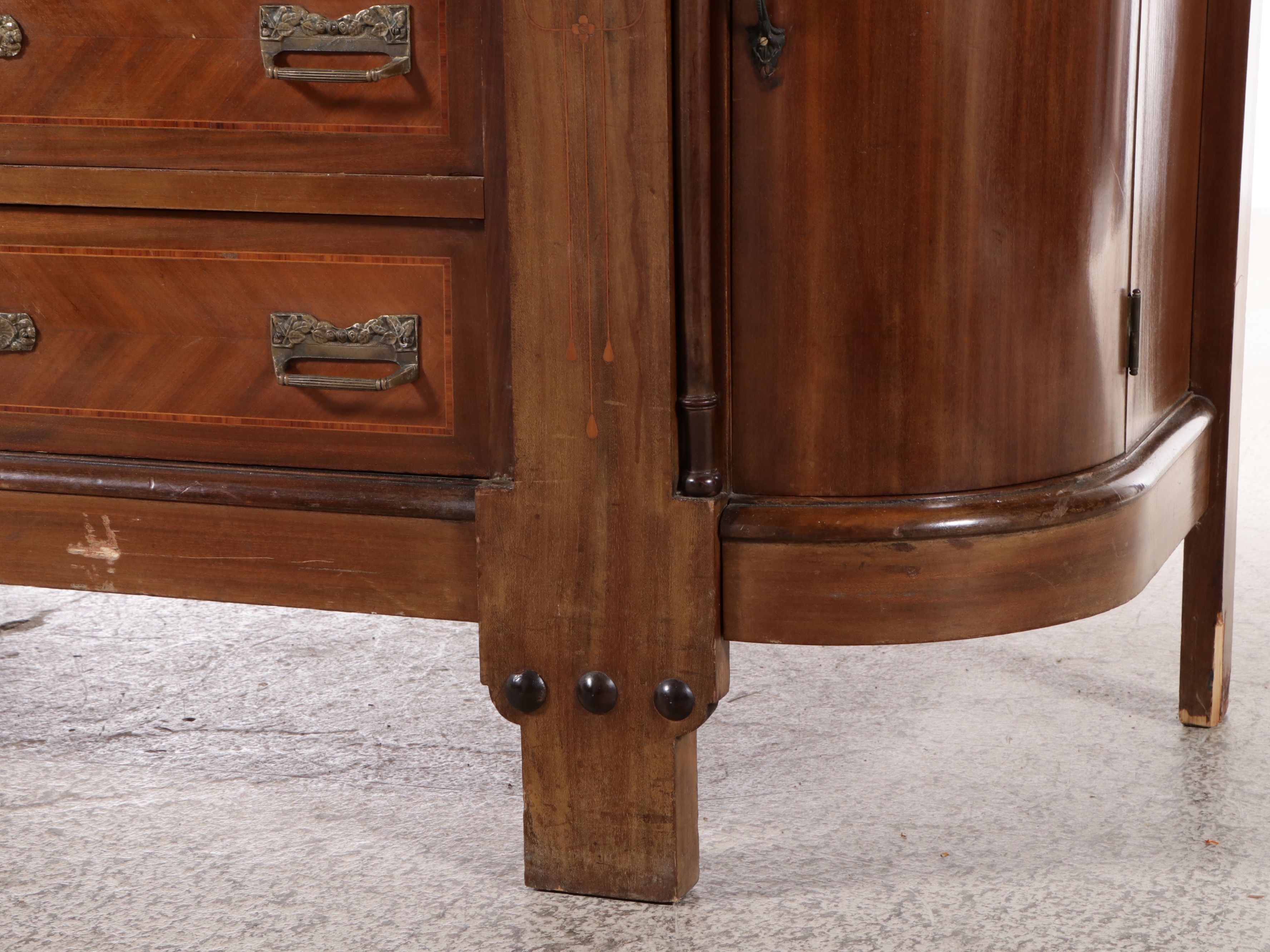 Belle Époque French Empire Style Marquetry and Bronze Mounted Commode