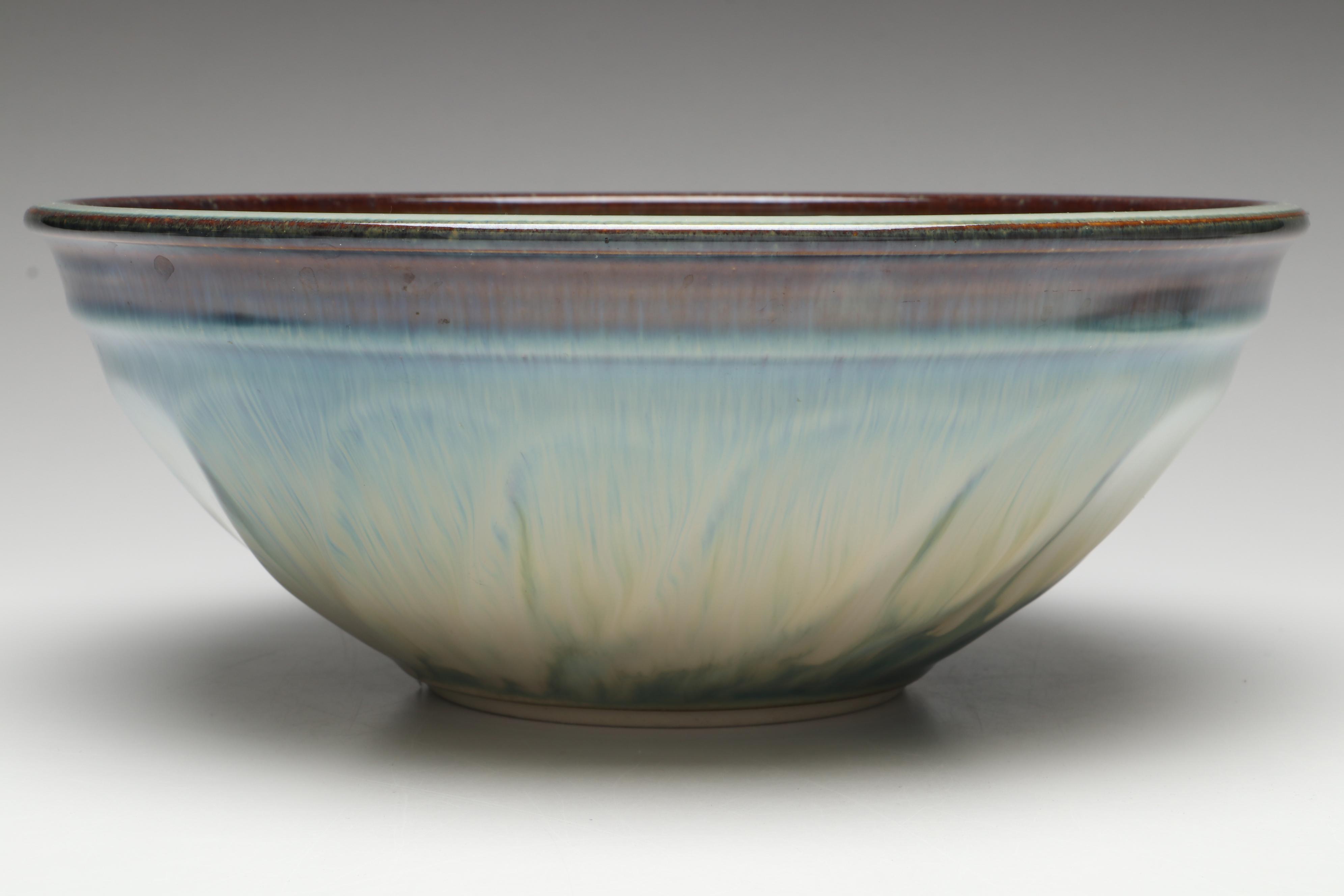 Bill Campbell Signed Drip Glaze Art Pottery Lidded Tureen and Serving Bowls