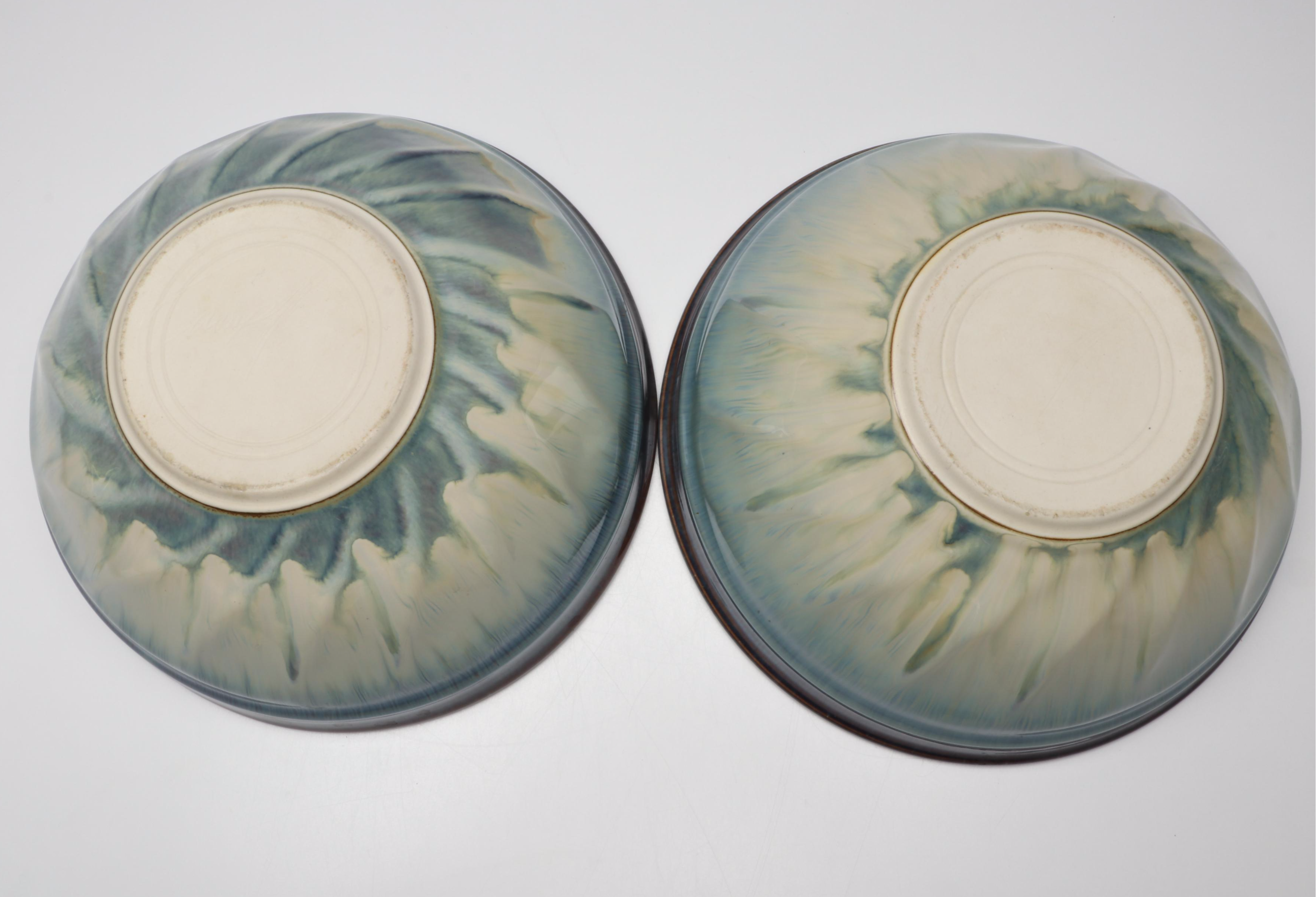 Bill Campbell Signed Drip Glaze Art Pottery Lidded Tureen and Serving Bowls