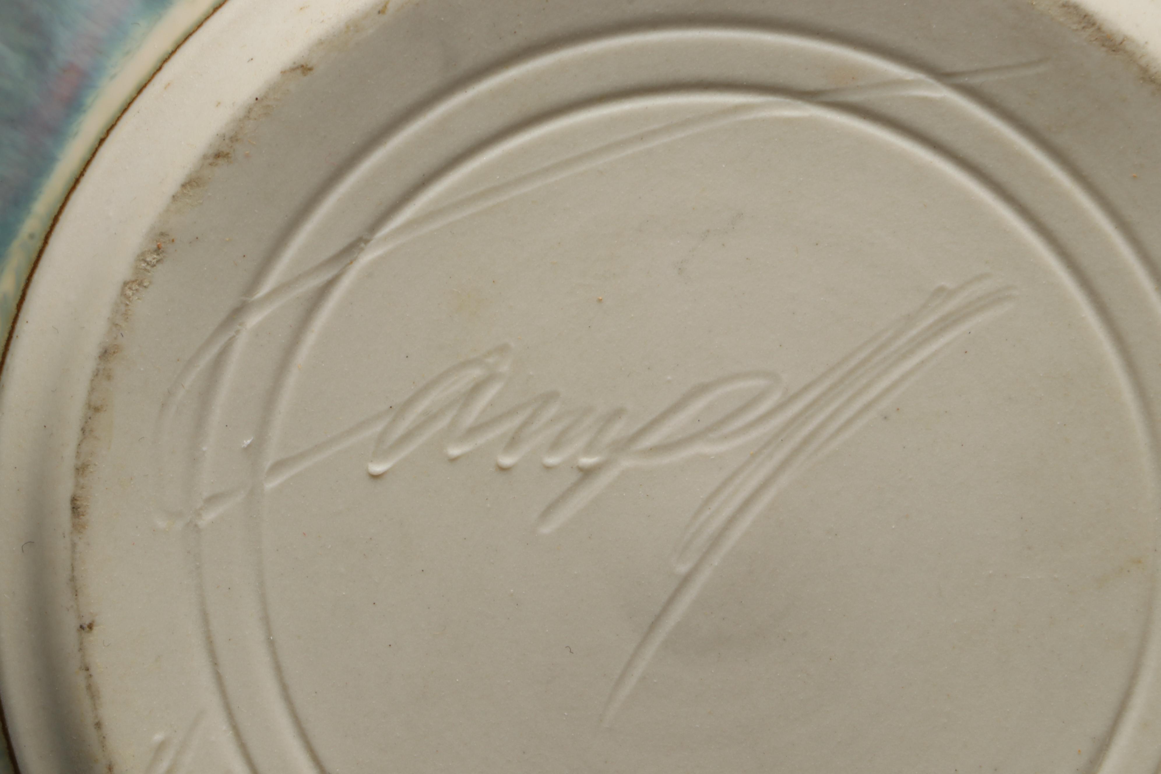 Bill Campbell Signed Drip Glaze Art Pottery Lidded Tureen and Serving Bowls