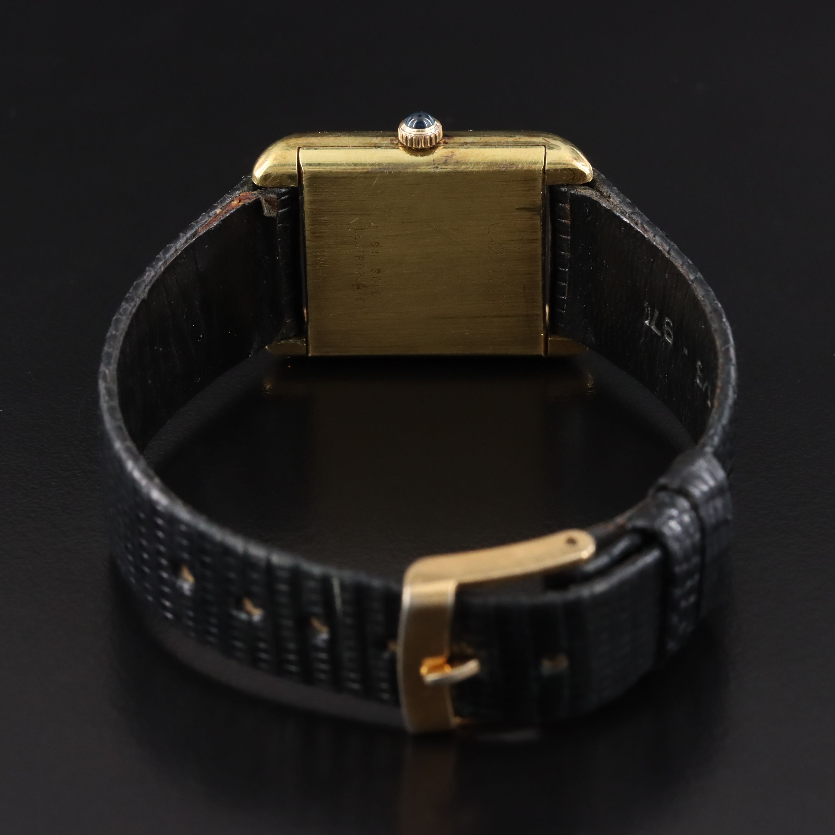 Vintage 18K Electroplate Yellow Gold Cartier Manual Wind Tank Watch