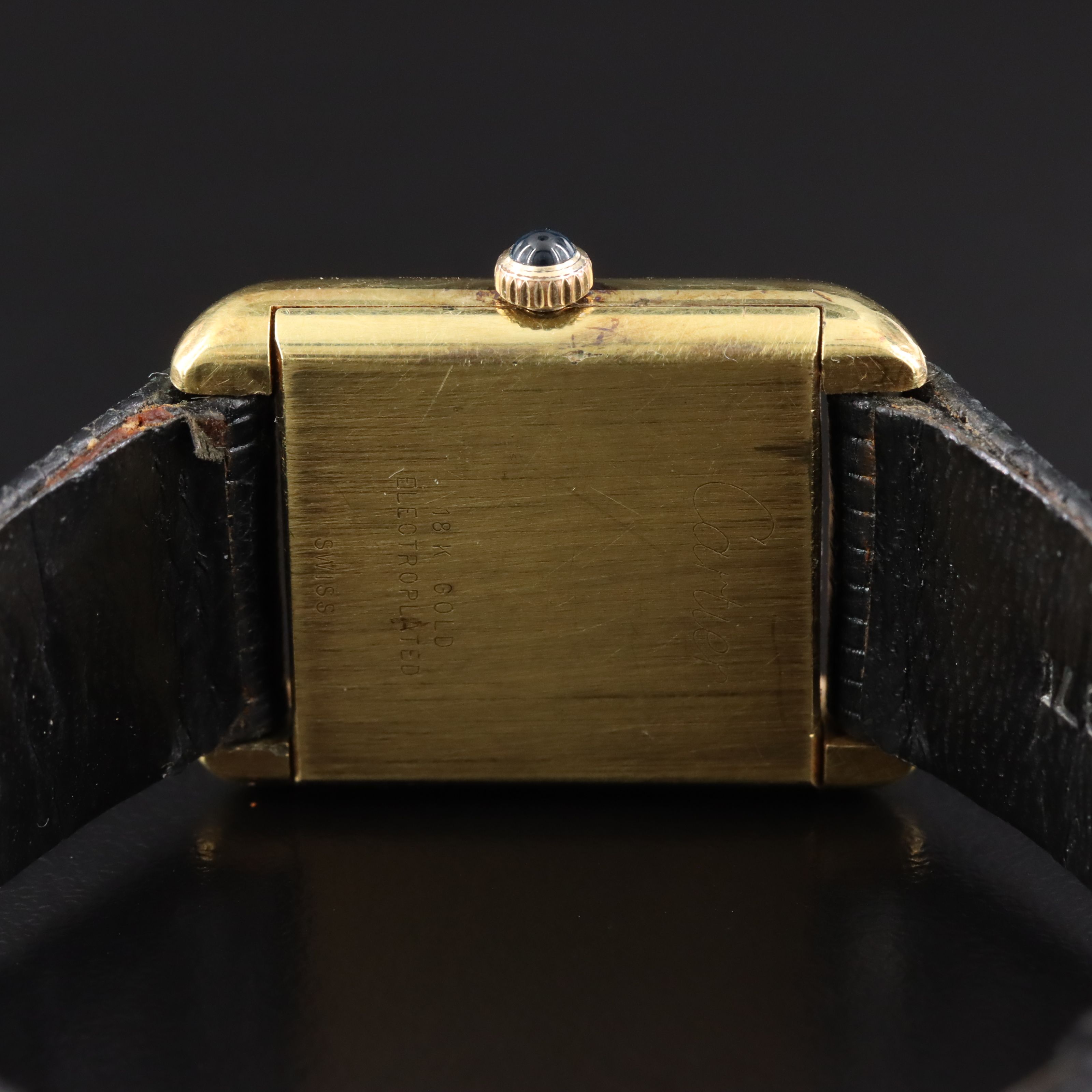 Vintage 18K Electroplate Yellow Gold Cartier Manual Wind Tank Watch