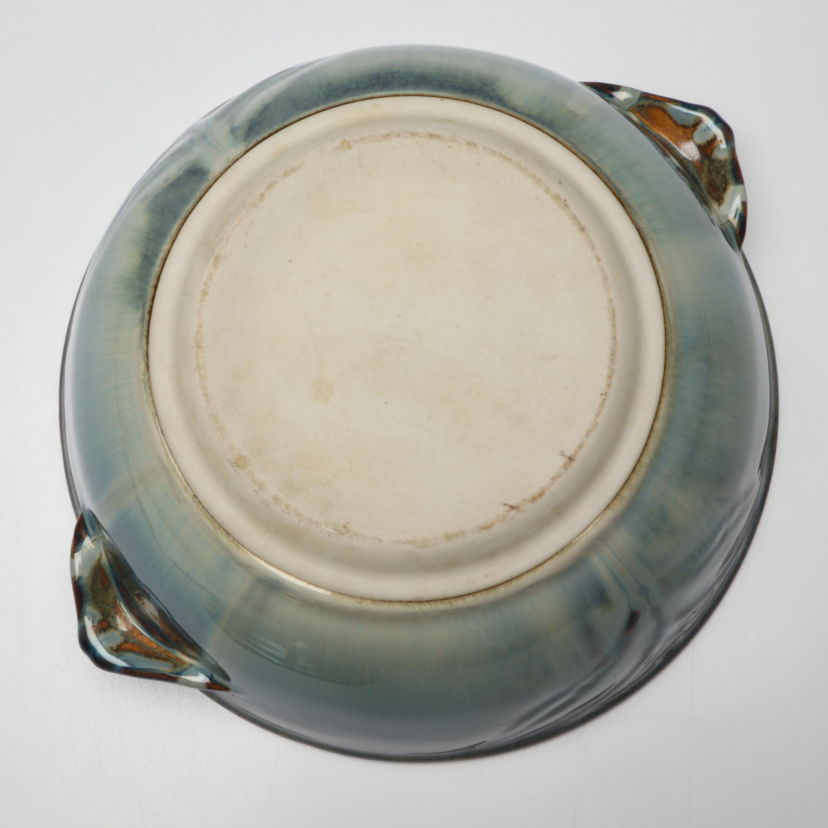 Bill Campbell Signed Drip Glaze Art Pottery Lidded Tureen and Serving Bowls