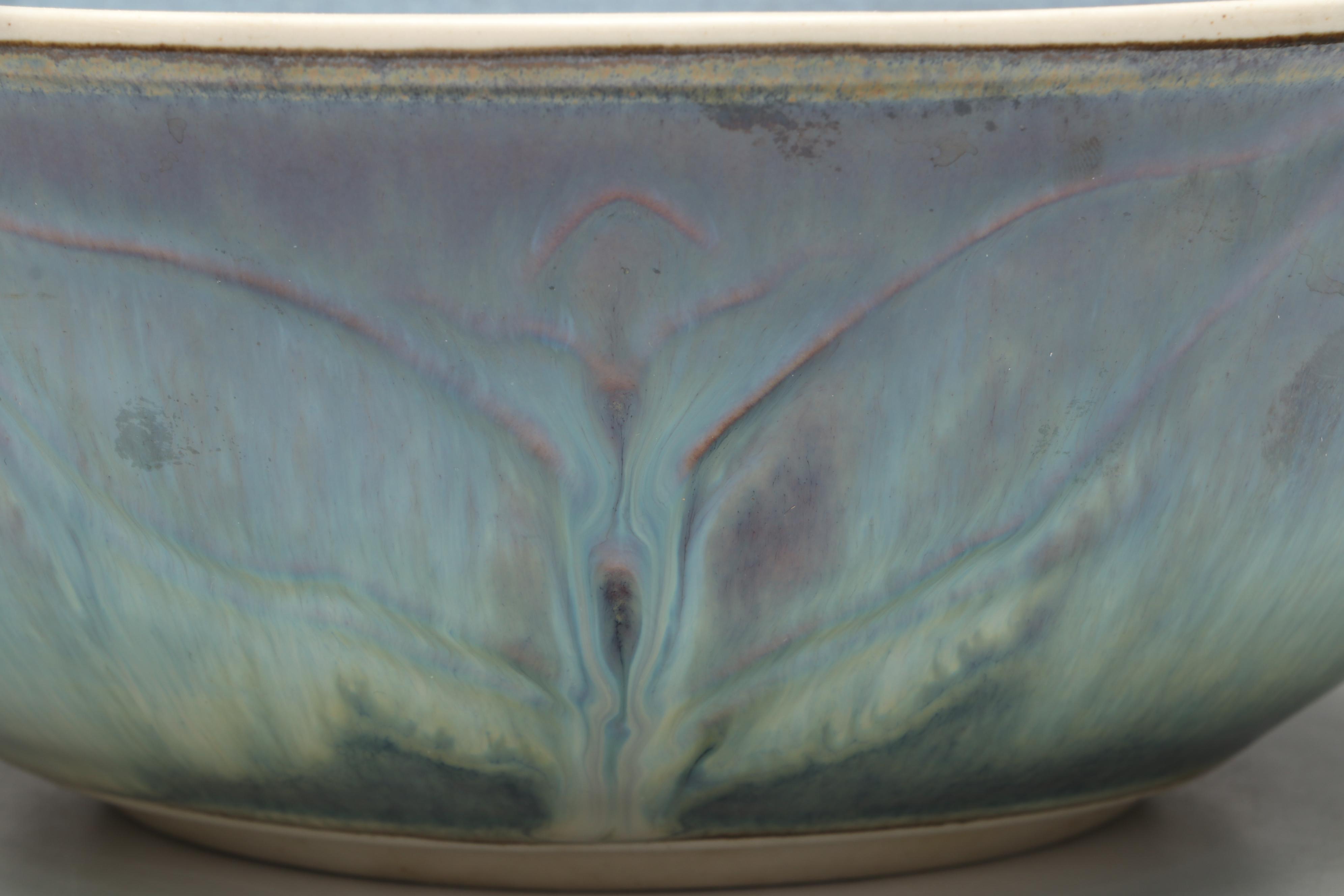 Bill Campbell Signed Drip Glaze Art Pottery Lidded Tureen and Serving Bowls