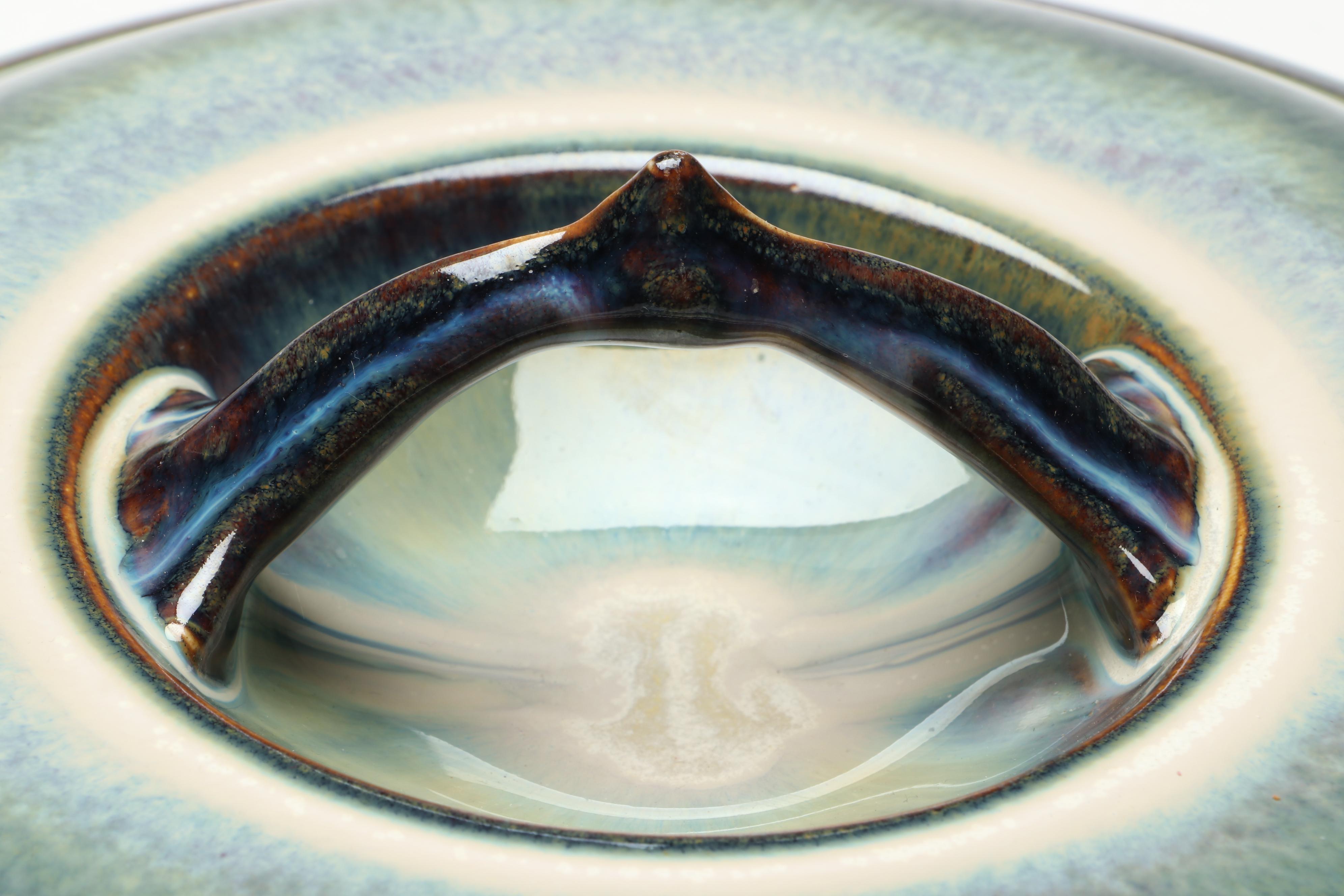 Bill Campbell Signed Drip Glaze Art Pottery Lidded Tureen and Serving Bowls