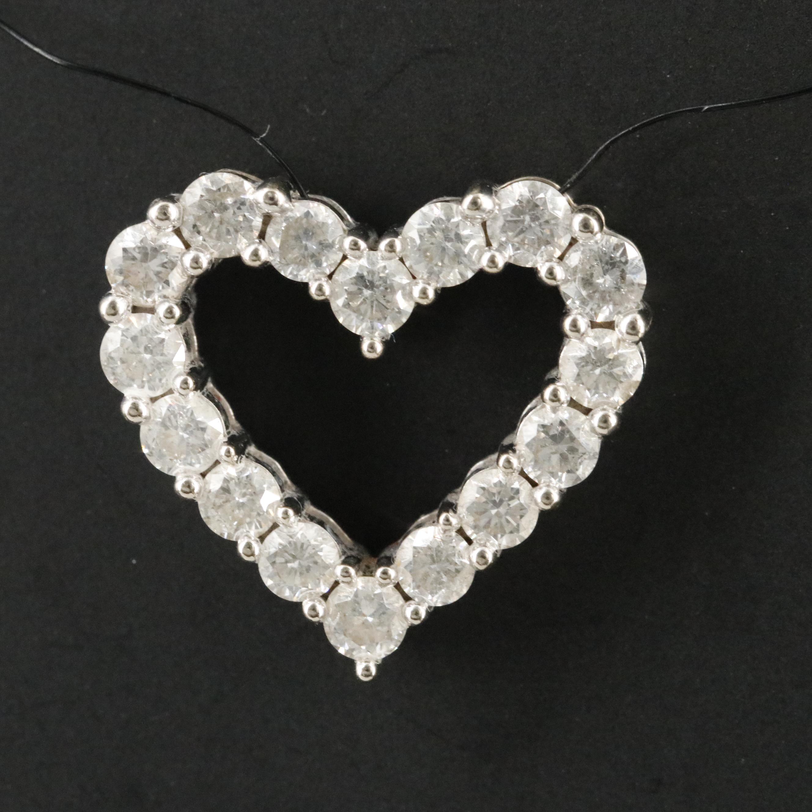 14K 1.80 CTW Diamond Heart Pendant