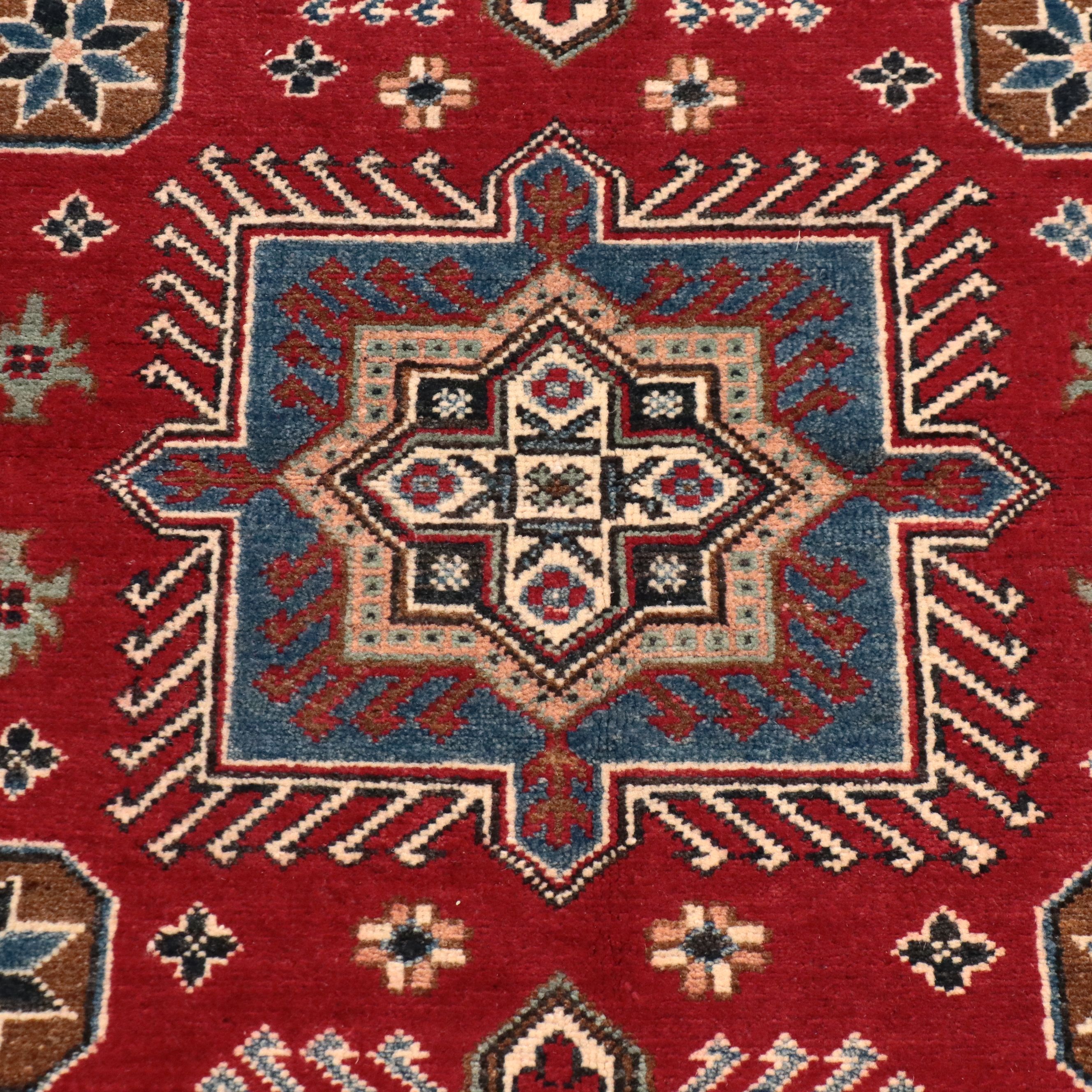 3'10 x 6'1 Hand-Knotted Pakistani Kazak Area Rug