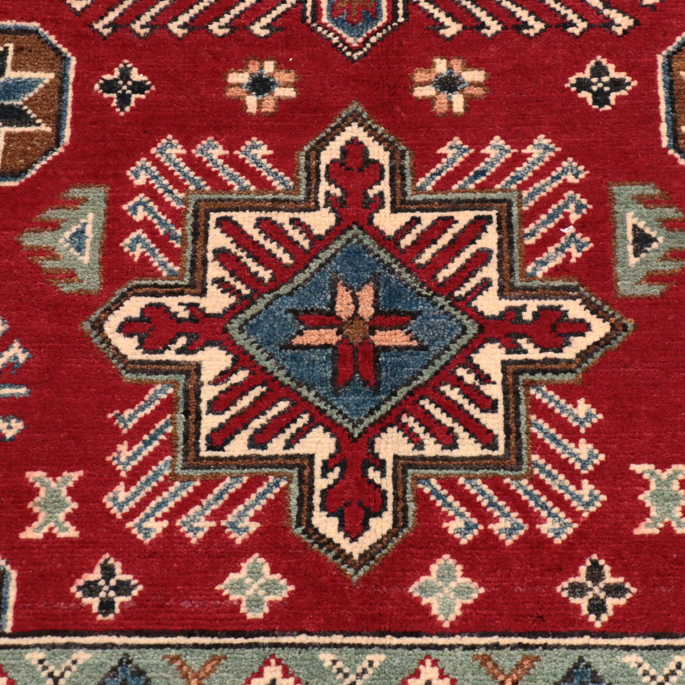 3'10 x 6'1 Hand-Knotted Pakistani Kazak Area Rug