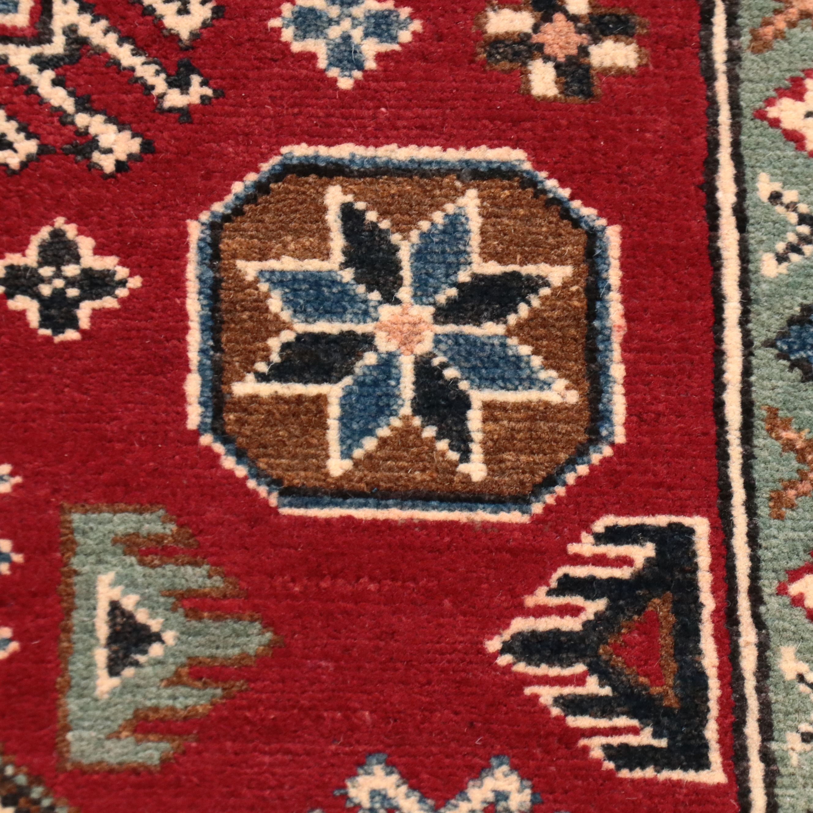 3'10 x 6'1 Hand-Knotted Pakistani Kazak Area Rug