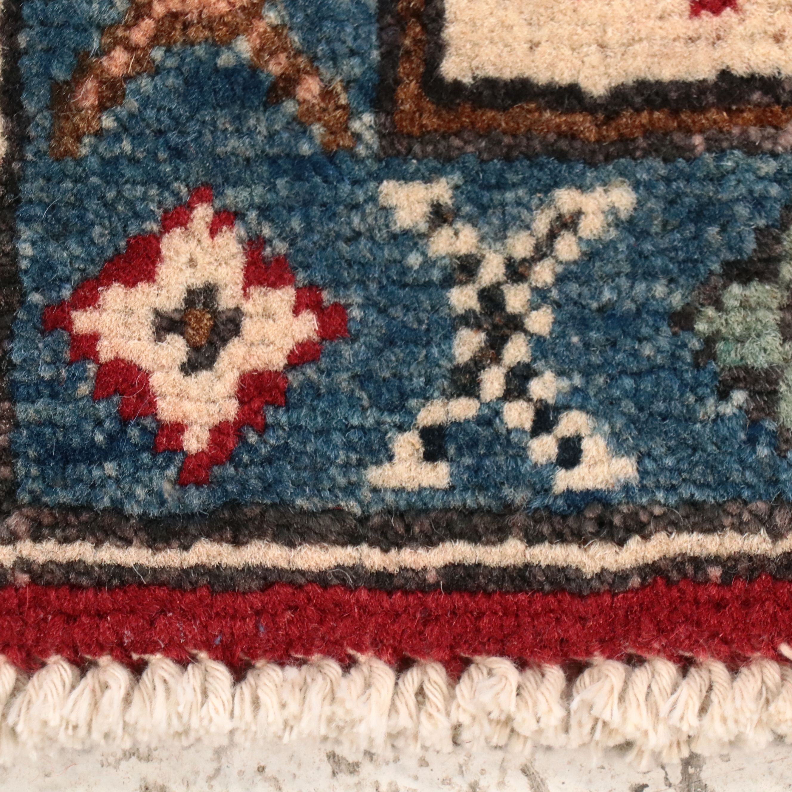 3'10 x 6'1 Hand-Knotted Pakistani Kazak Area Rug