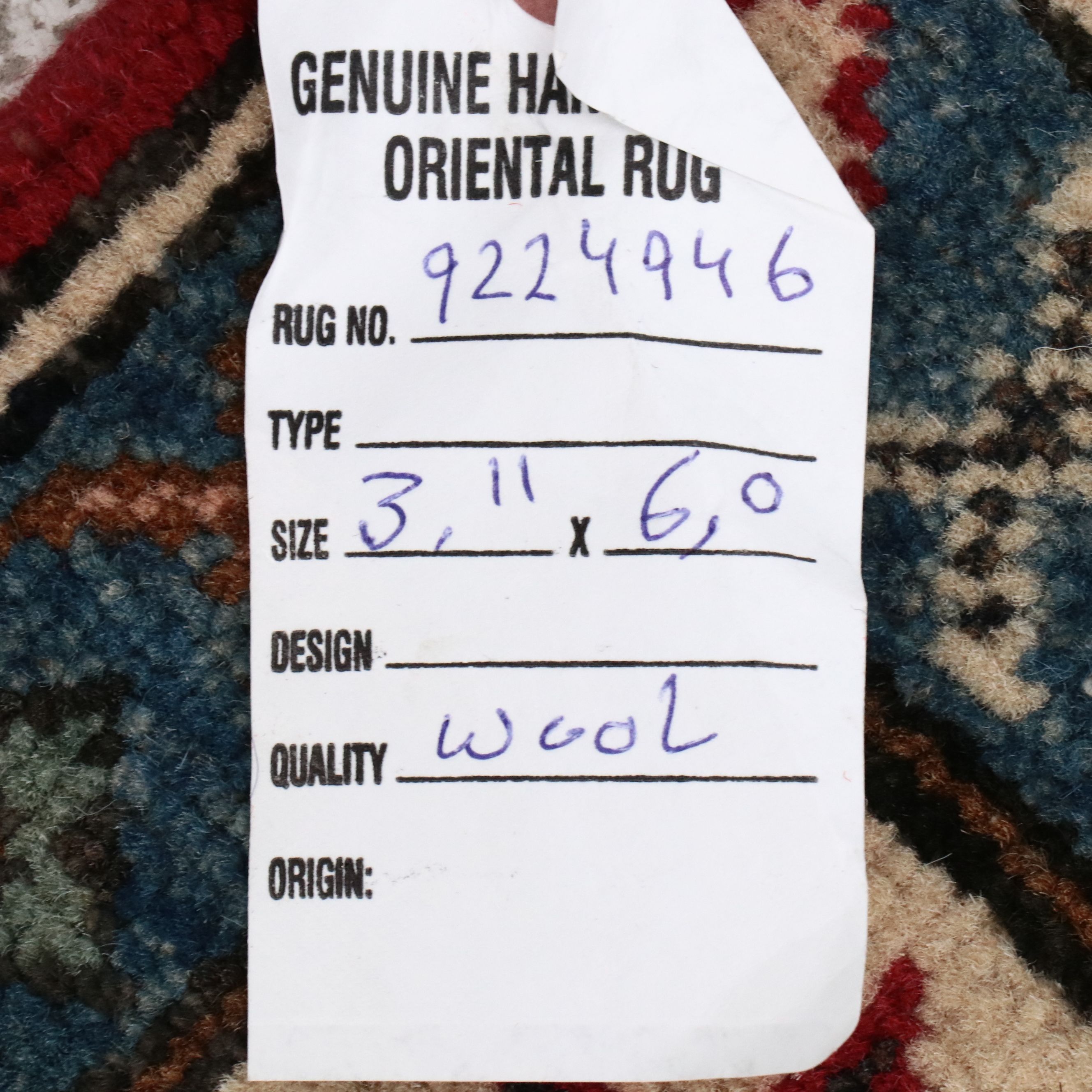 3'10 x 6'1 Hand-Knotted Pakistani Kazak Area Rug