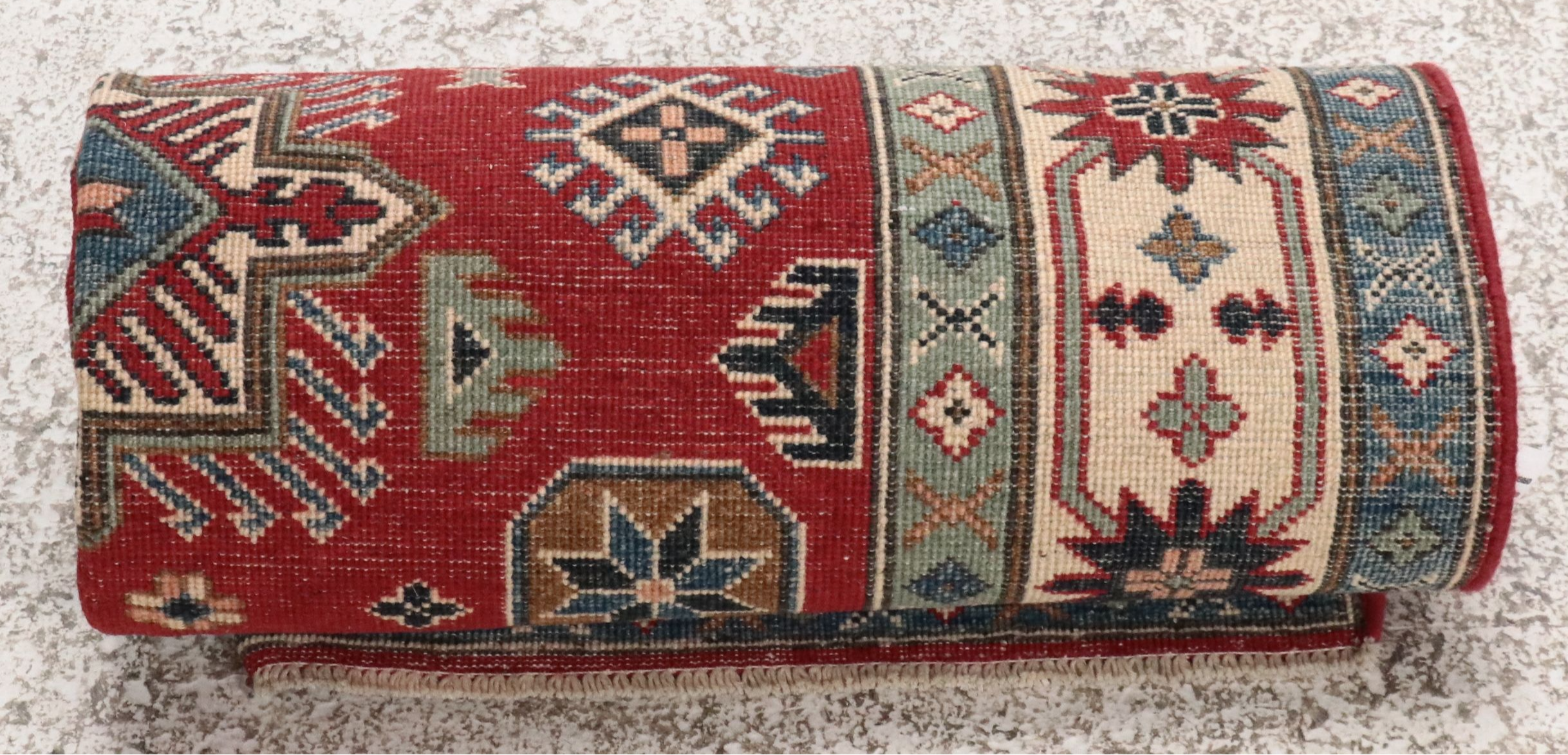 3'10 x 6'1 Hand-Knotted Pakistani Kazak Area Rug