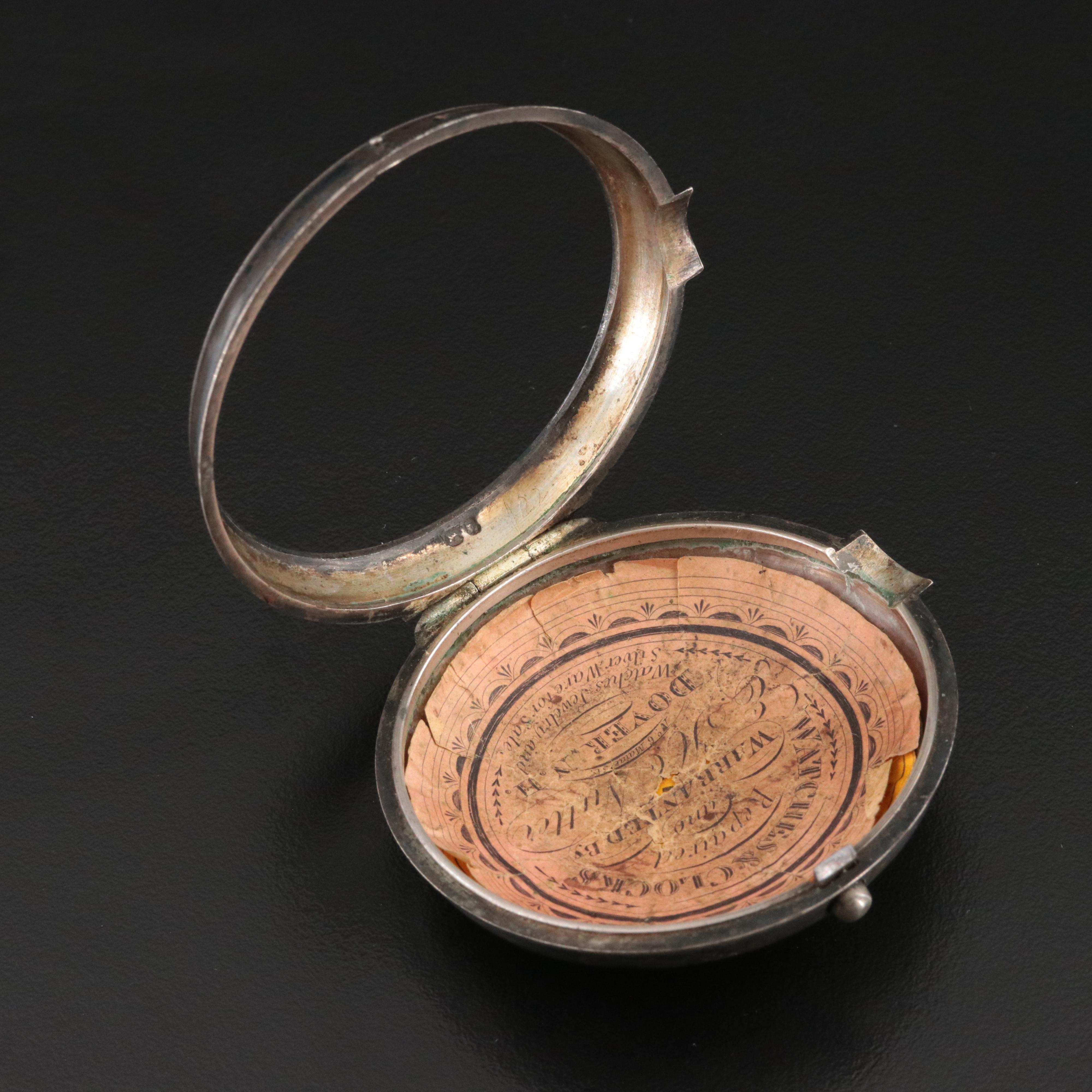 Antique Sterling D. Campbell Verge Fusee Pocket Watch, Stopwatch and Compass