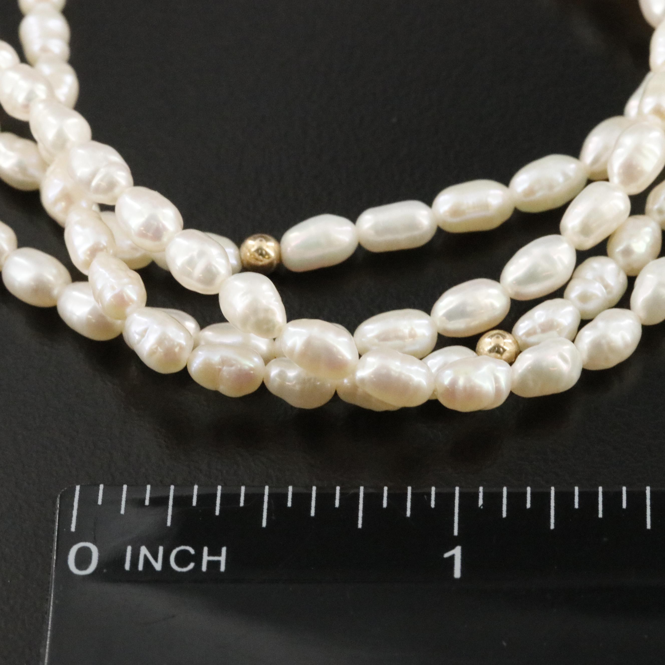 14K Pearl Four Strand Necklace