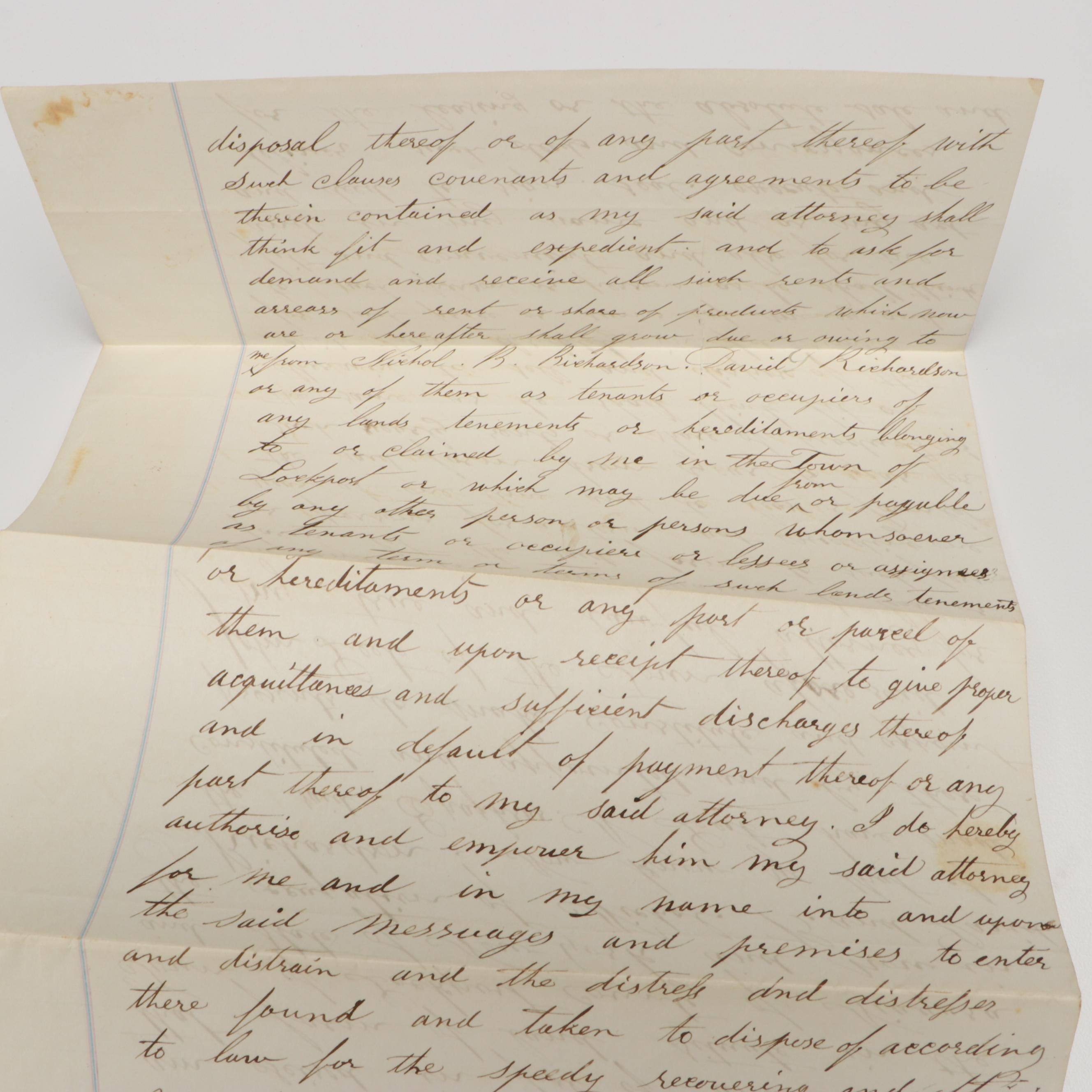 Lockport Banking Checks with Document and Bill of Sale, Late 19th/Early 20th C.