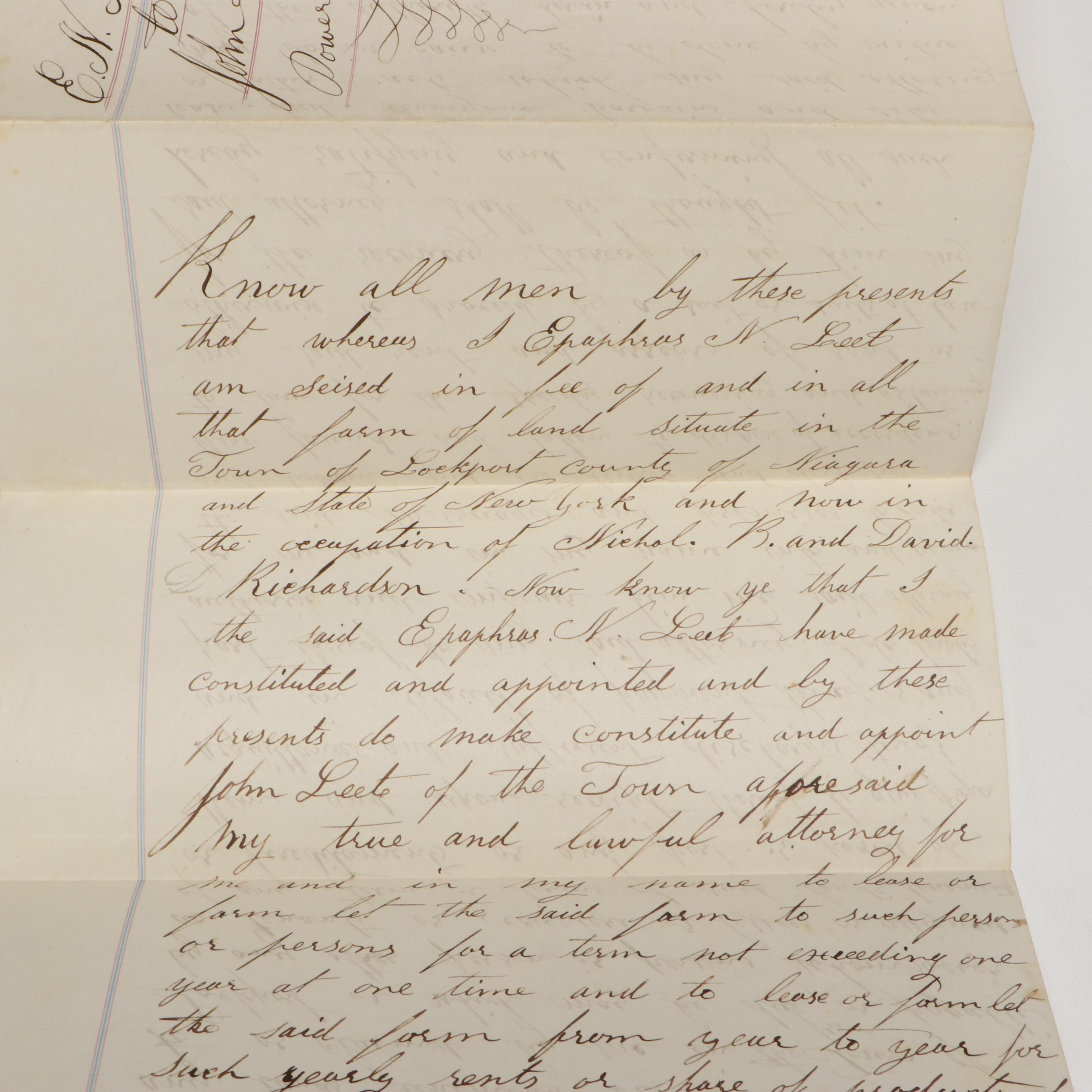 Lockport Banking Checks with Document and Bill of Sale, Late 19th/Early 20th C.