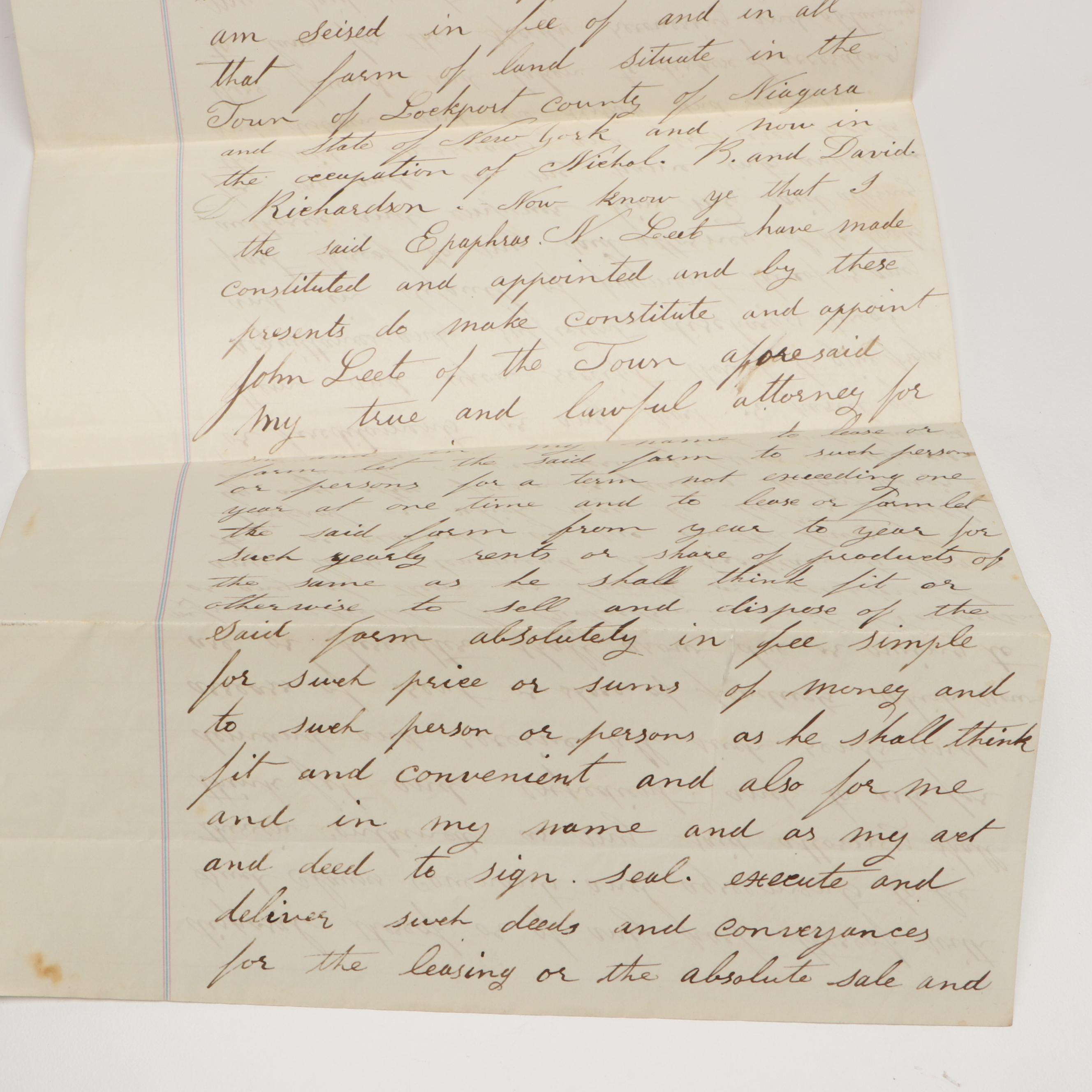 Lockport Banking Checks with Document and Bill of Sale, Late 19th/Early 20th C.