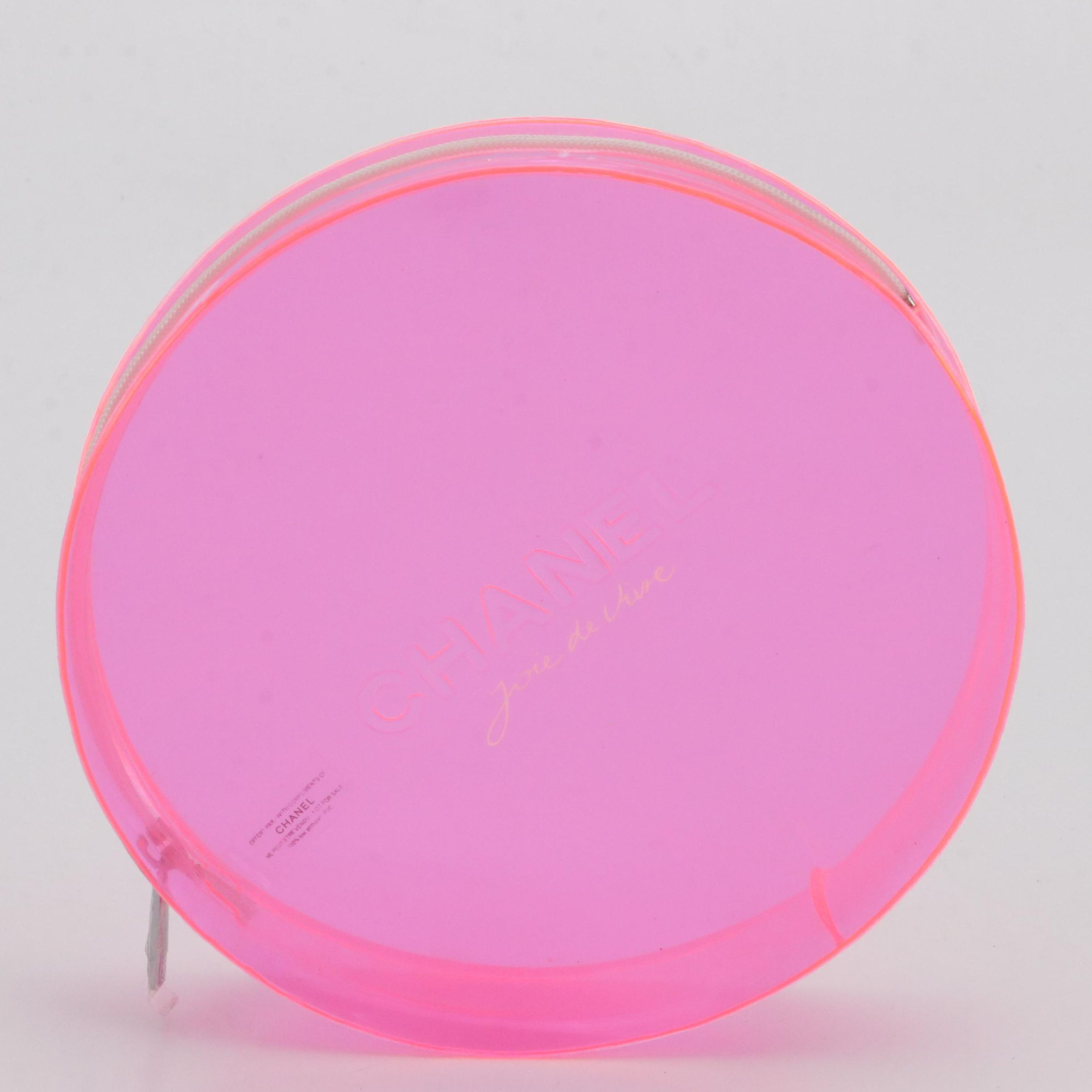 Chanel Beauté "Joie de Vivre" Cosmetic Pouch in Fluorescent Pink with Box