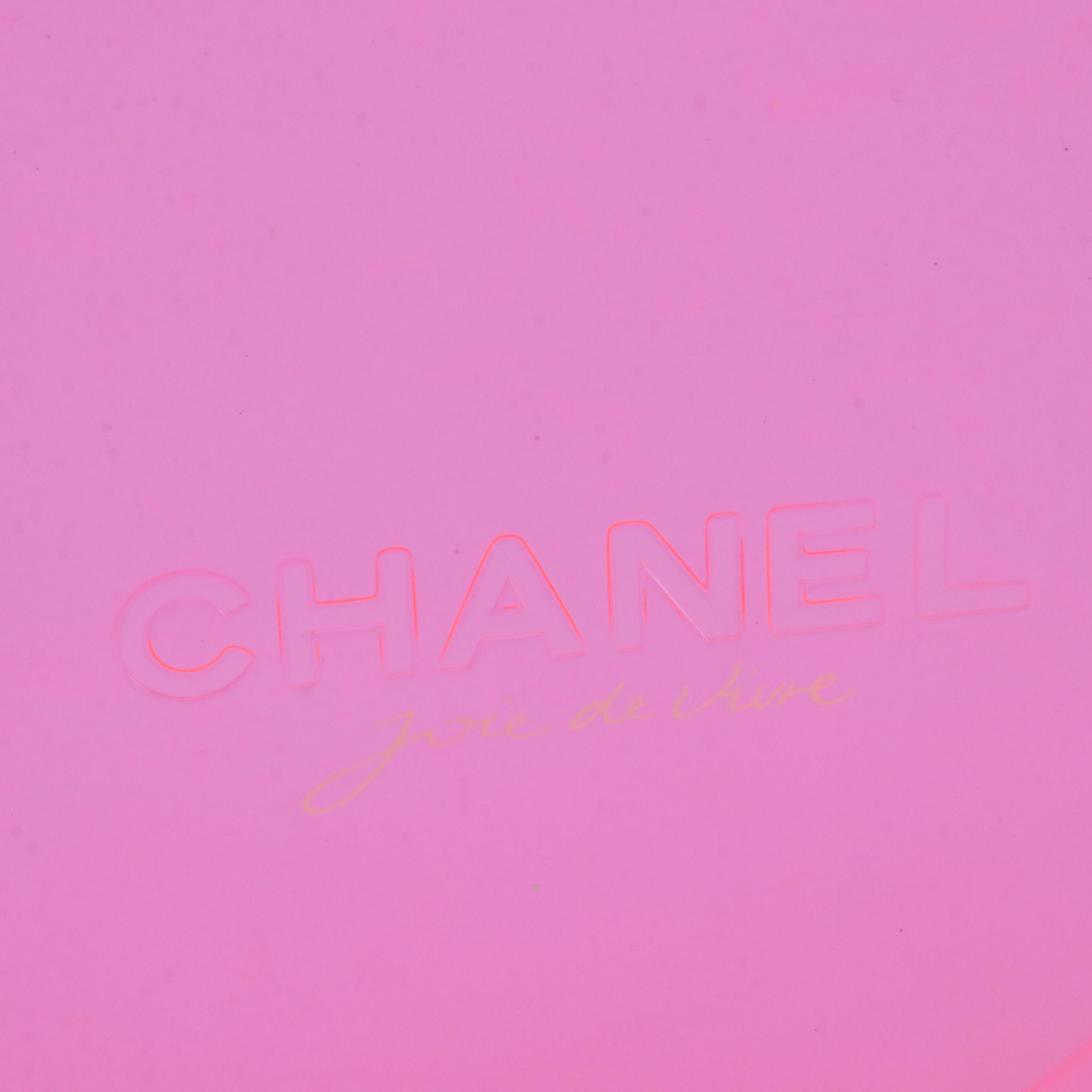 Chanel Beauté "Joie de Vivre" Cosmetic Pouch in Fluorescent Pink with Box